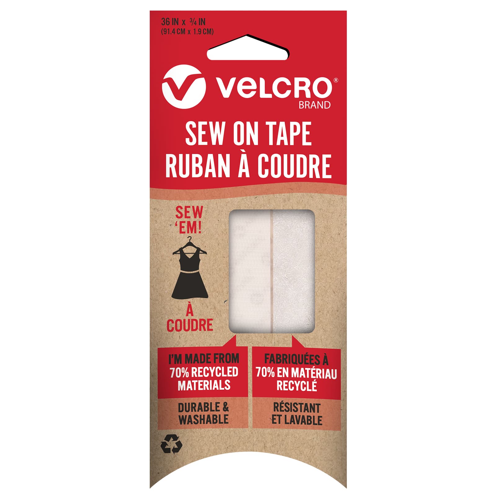 12 Pack: VELCRO&#xAE; Brand Recycled Sew on Tape