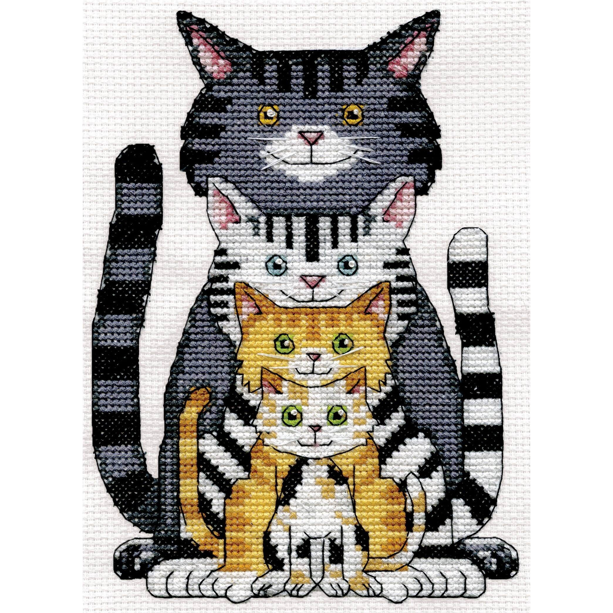 Design Works™ Cat Family Counted Cross Stitch Kit | Michaels