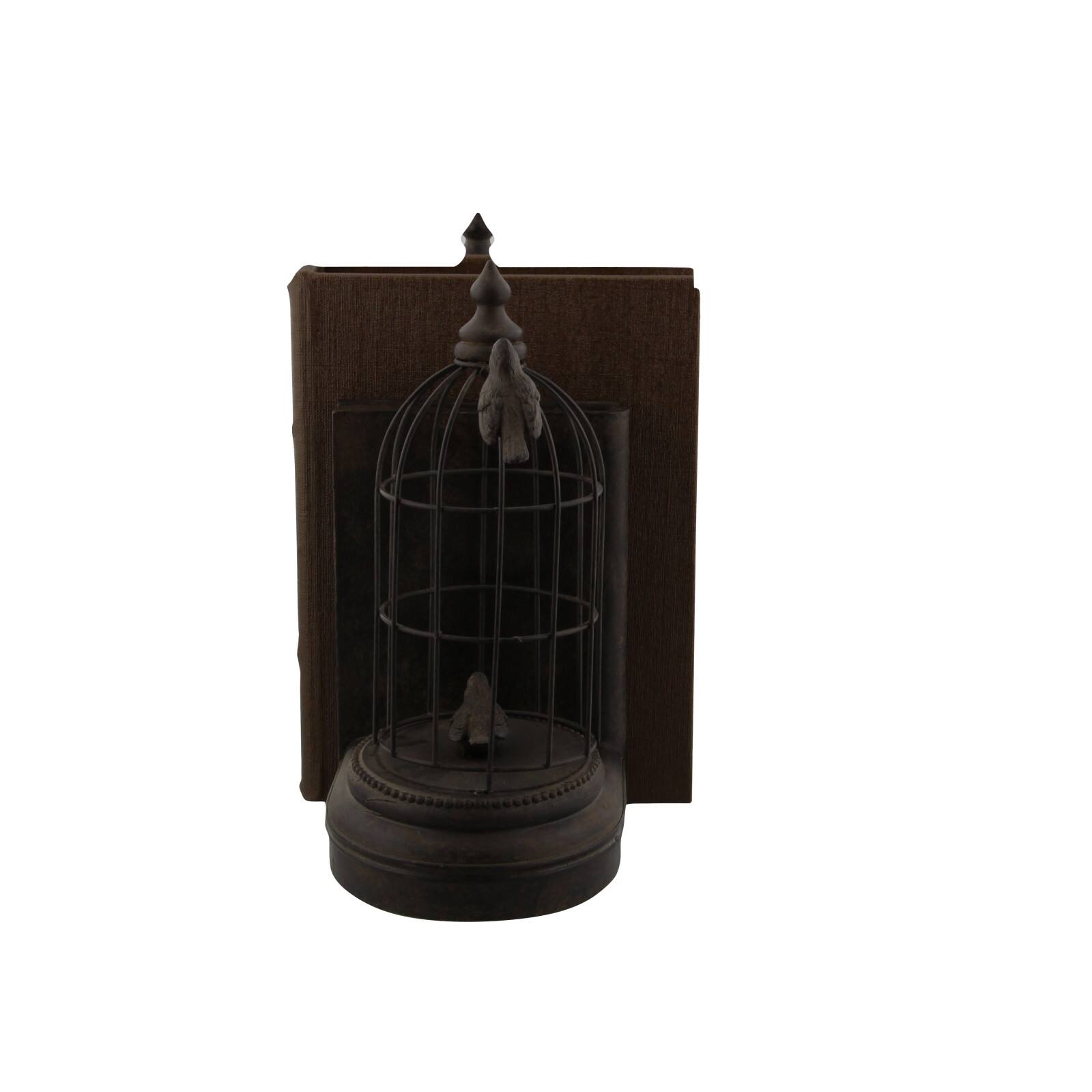 Black Metal Farmhouse Birdcage Bookends Set