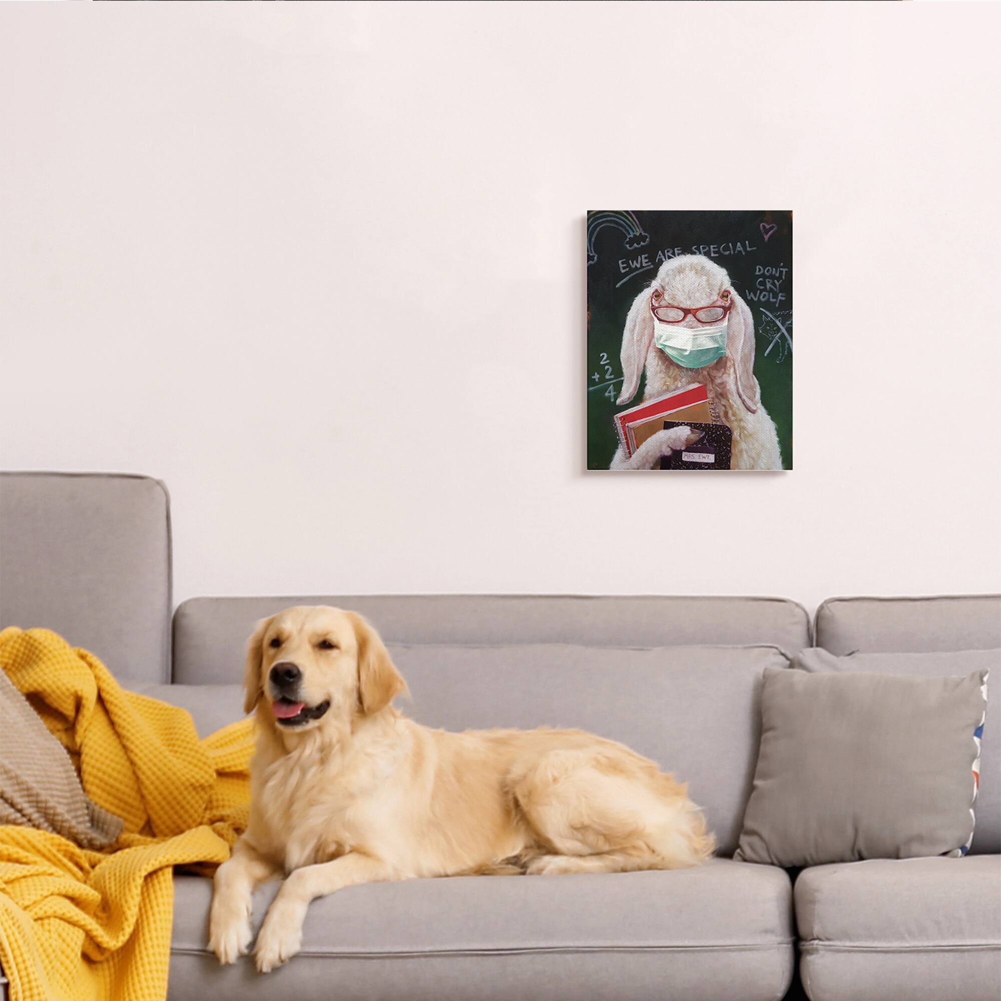 Stupell Industries Sheep School Portrait Canvas Wall Art