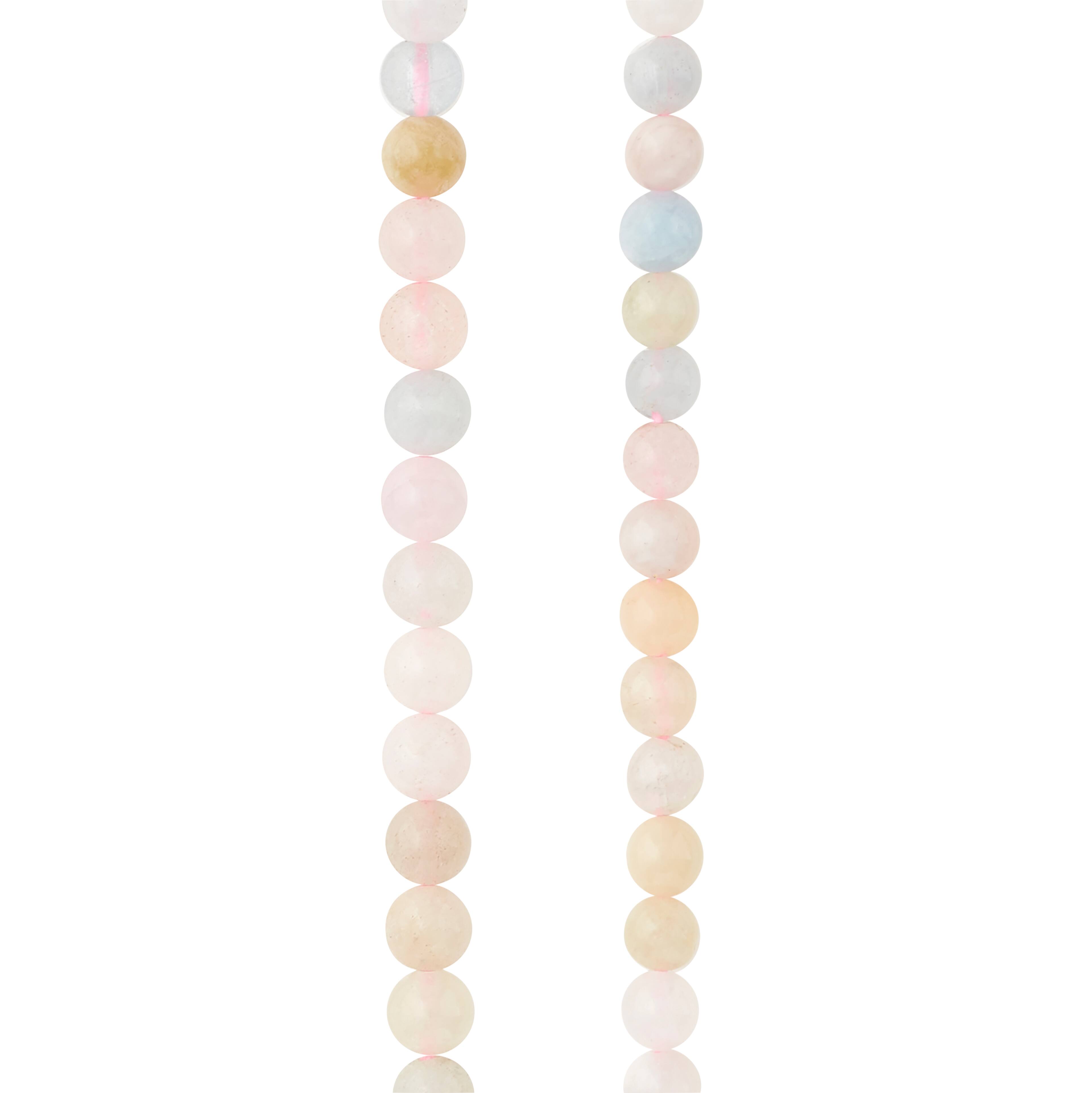 12 Pack: Morganite Round Beads, 4mm by Bead Landing™