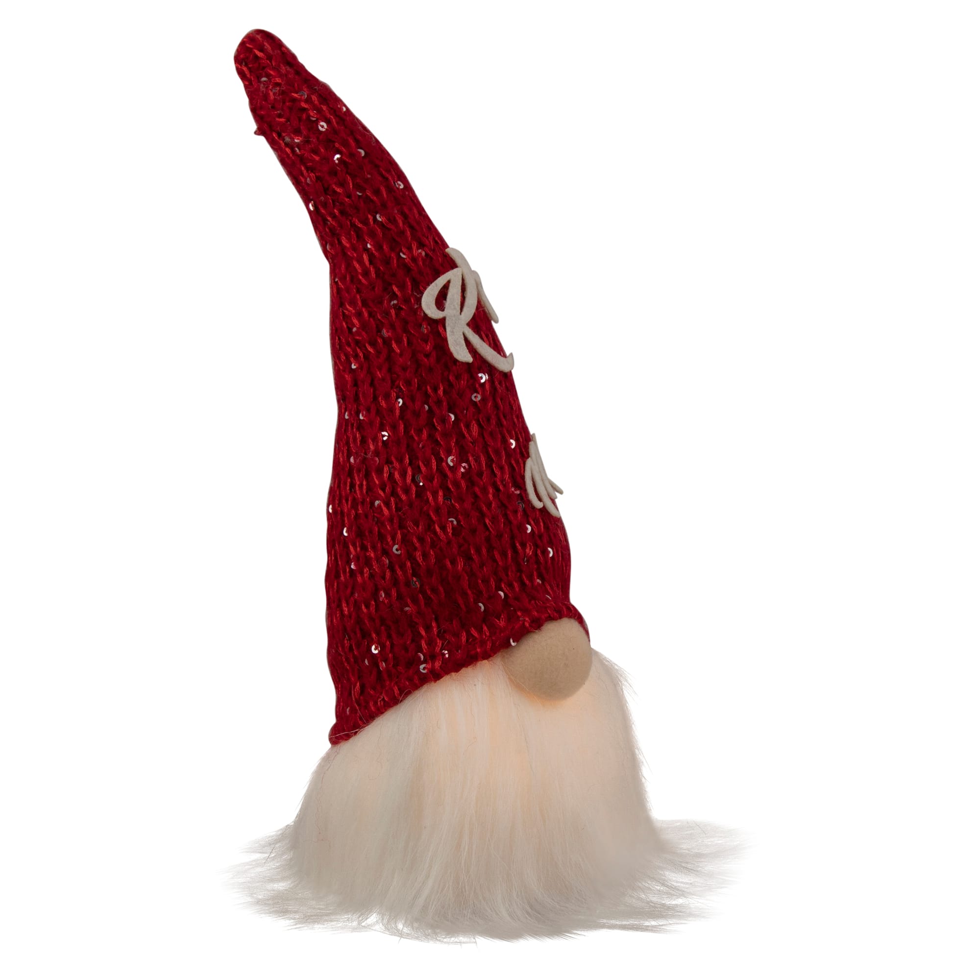 11.5" Lighted Red Knit 'Kiss Me' Hat Valentine's Day Gnome