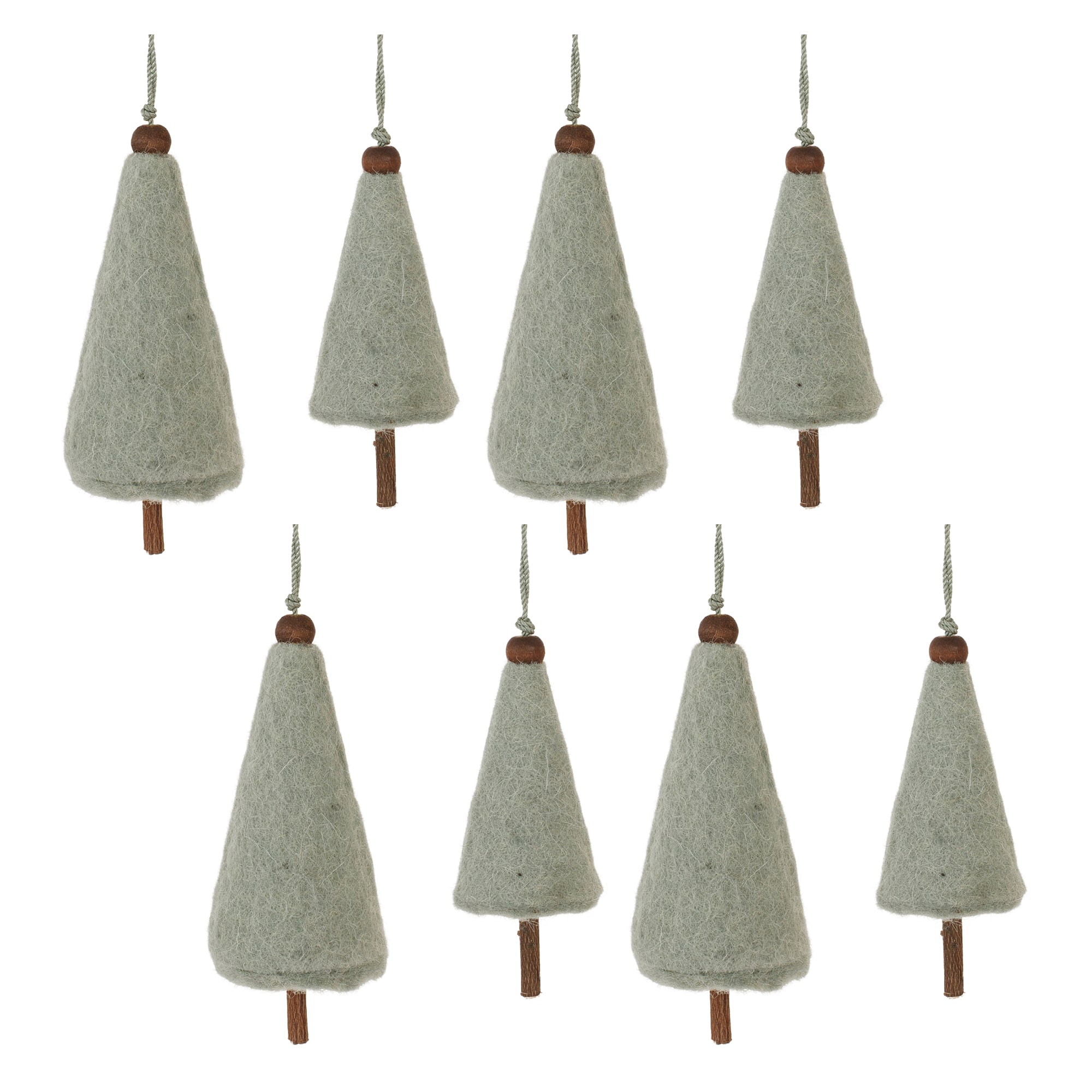 Felt Wool Pine Tree Ornaments Set