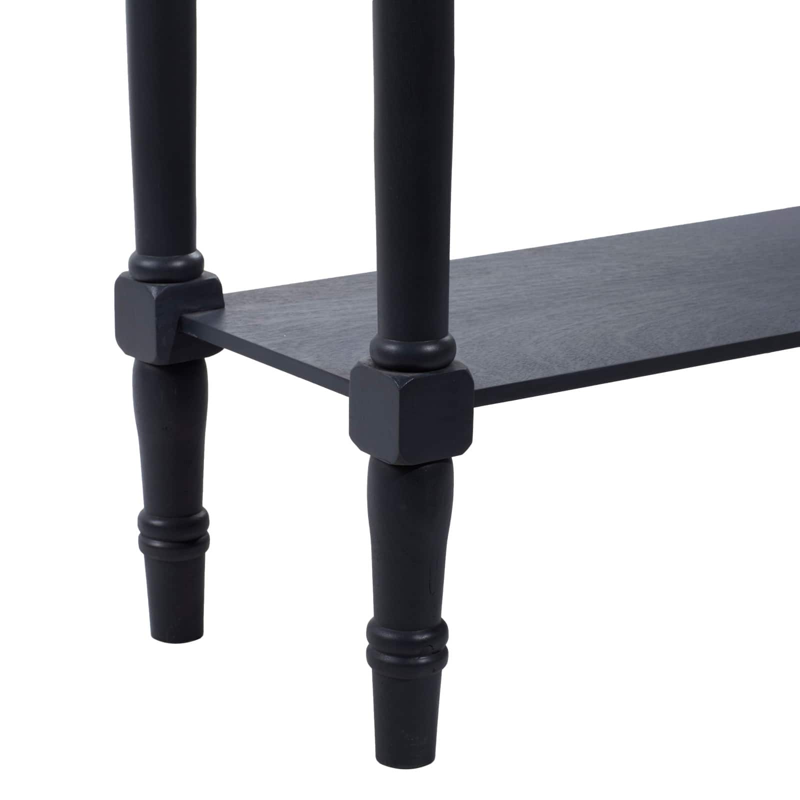 Black Traditional Wood Console Table, 32" x 32"