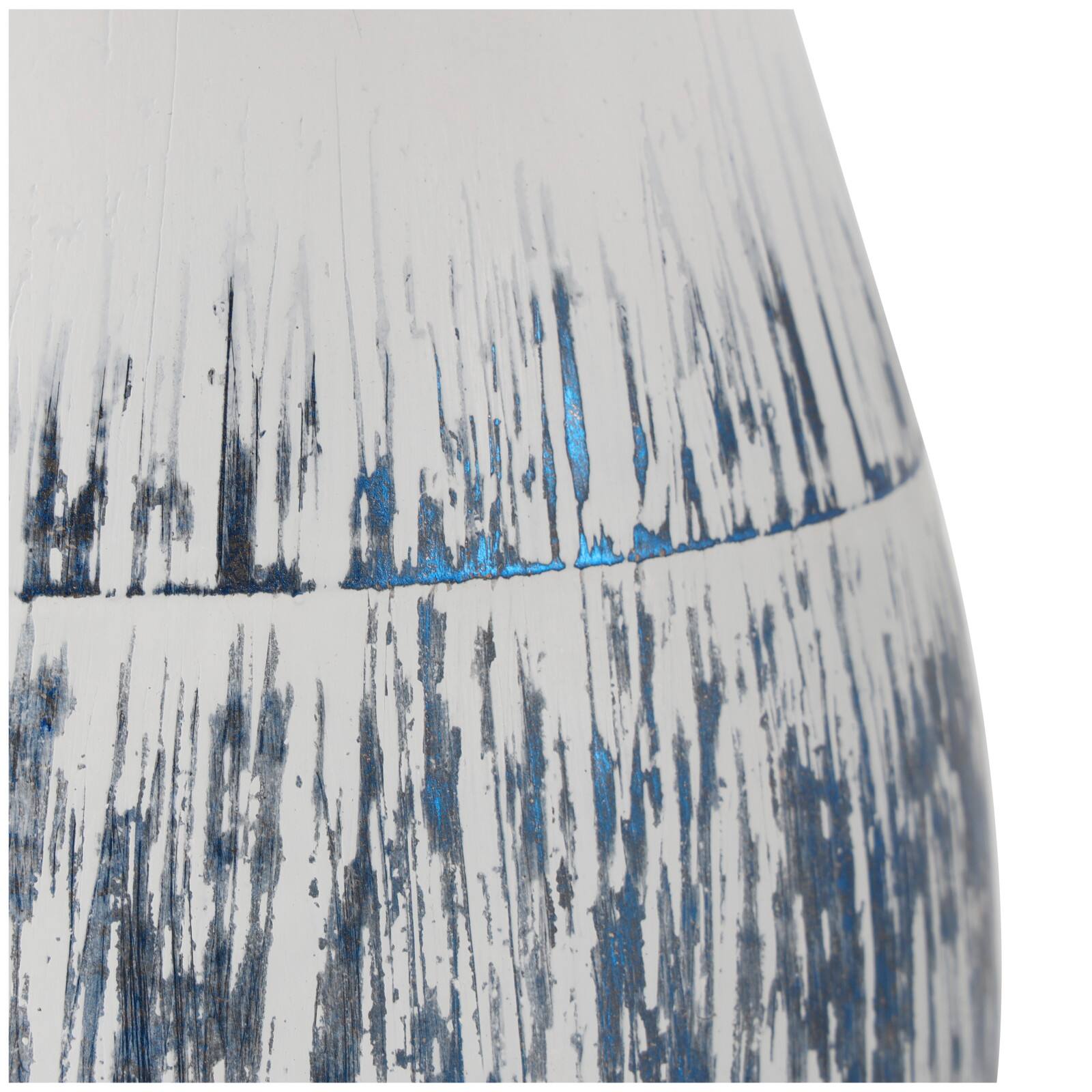 Blue & White Metal Brushed Vase Set