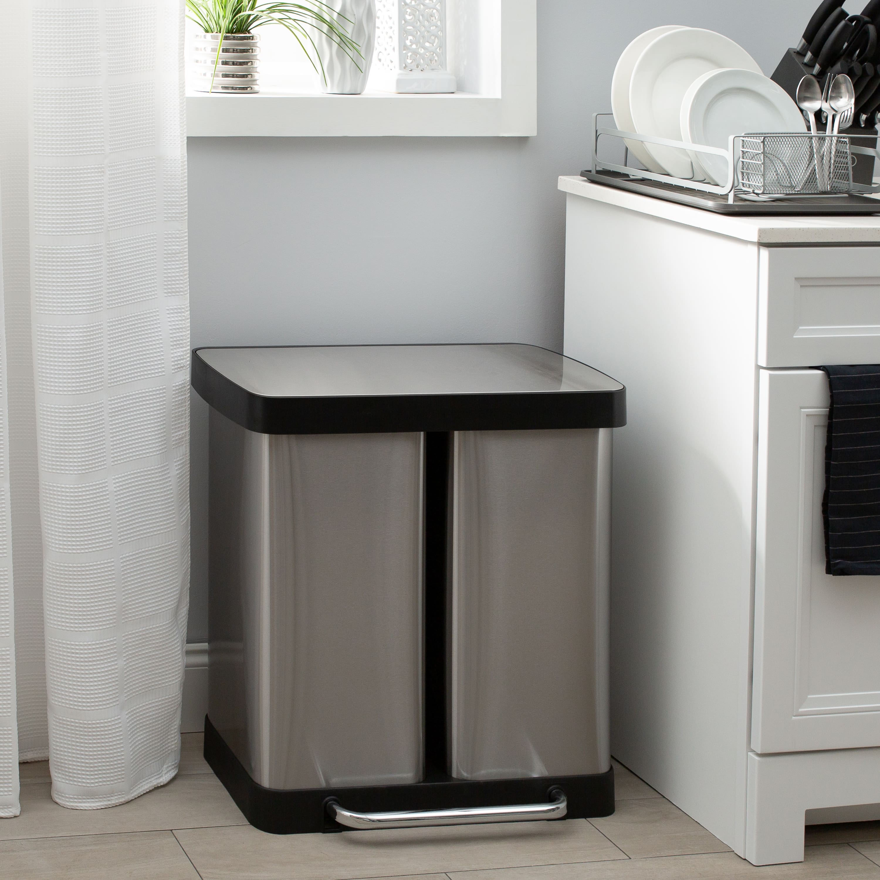 Organize It All Dual Compartment Recycling Bin