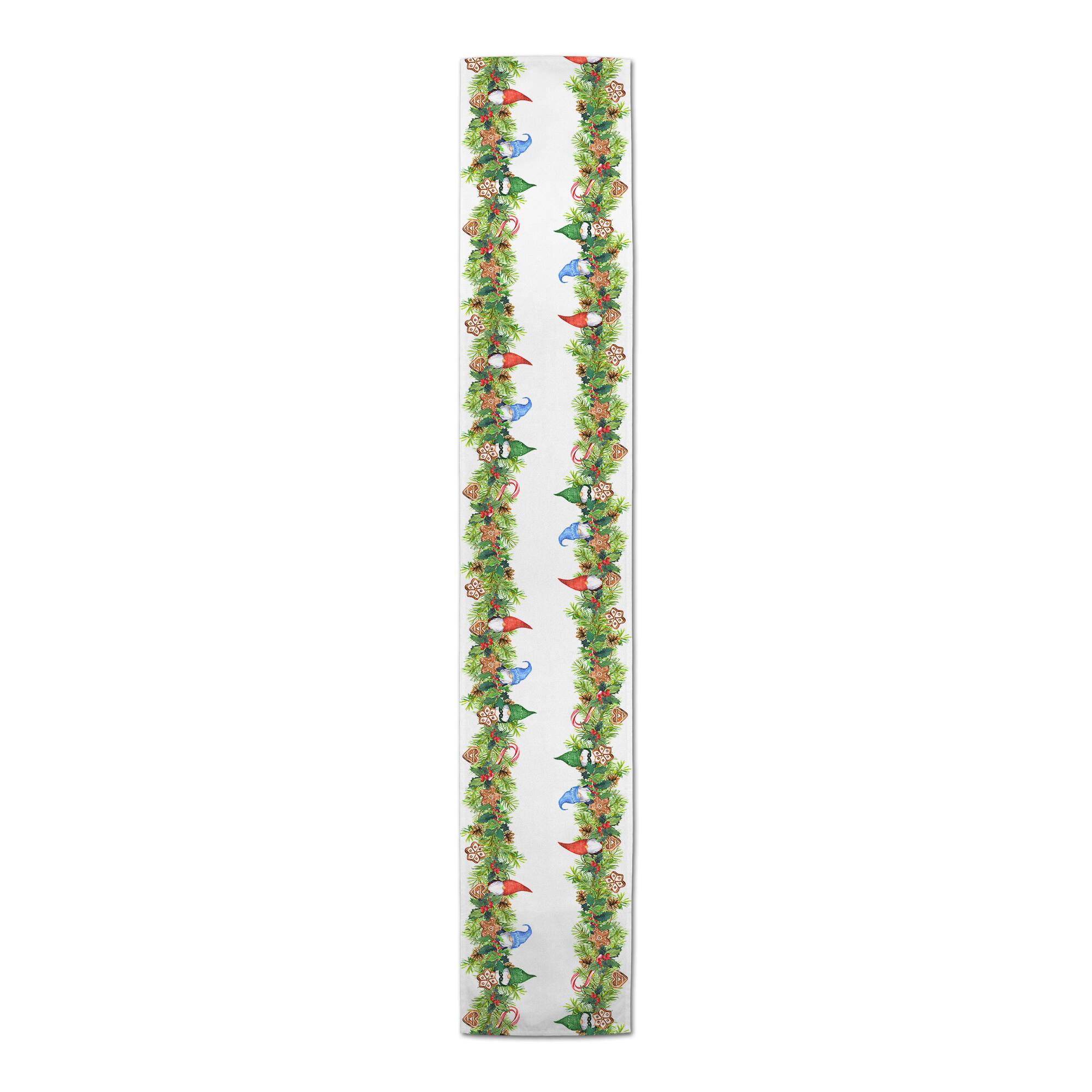 Gnome and Cookie Garland Poly Twill Table Runner