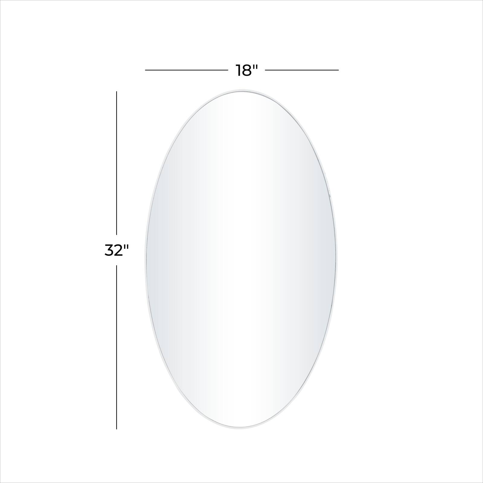White Contemporary Wall Mirror, 18" x 1" x 32"