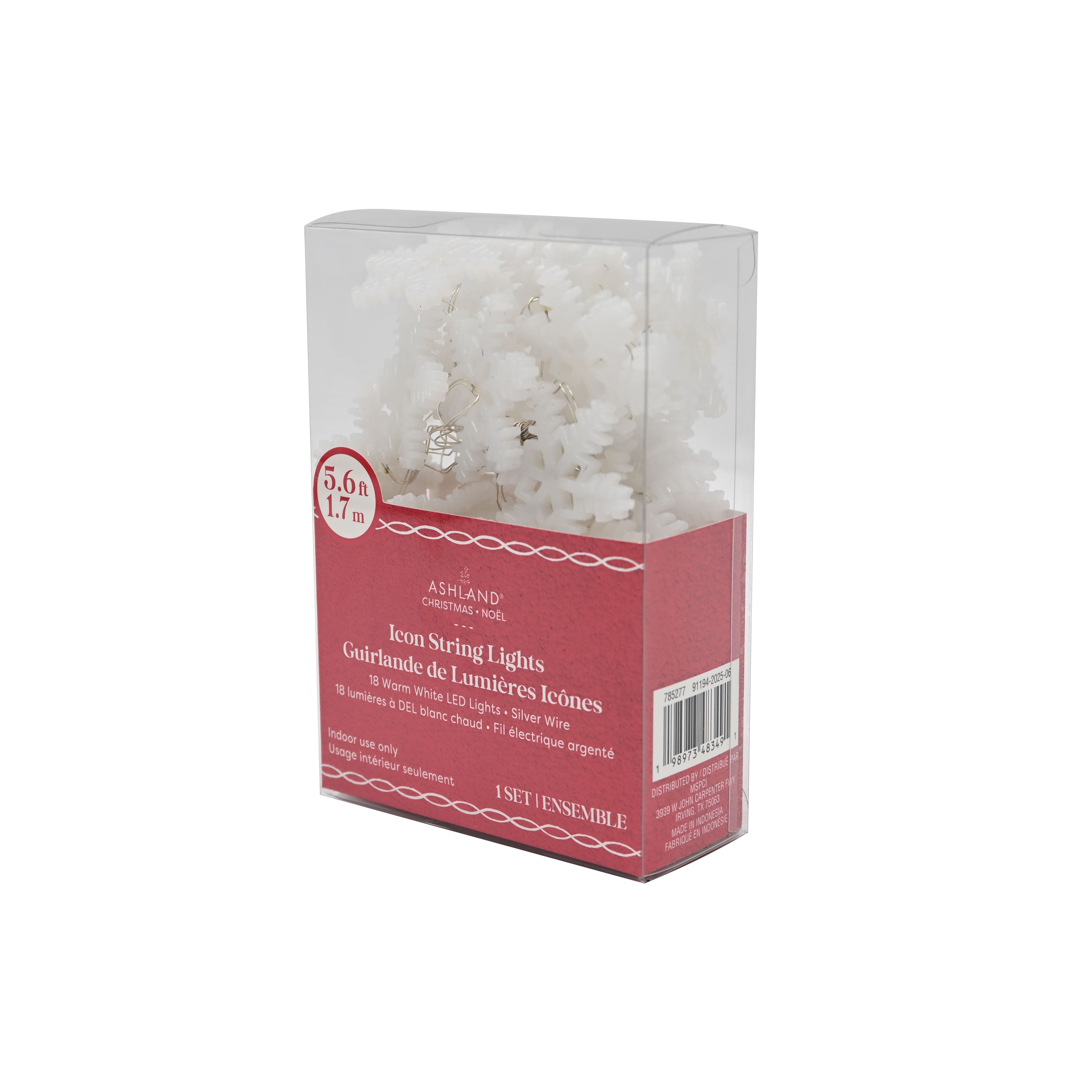 18ct. Warm White LED White Snowflake String Lights on Silver Wire by Ashland&#xAE;