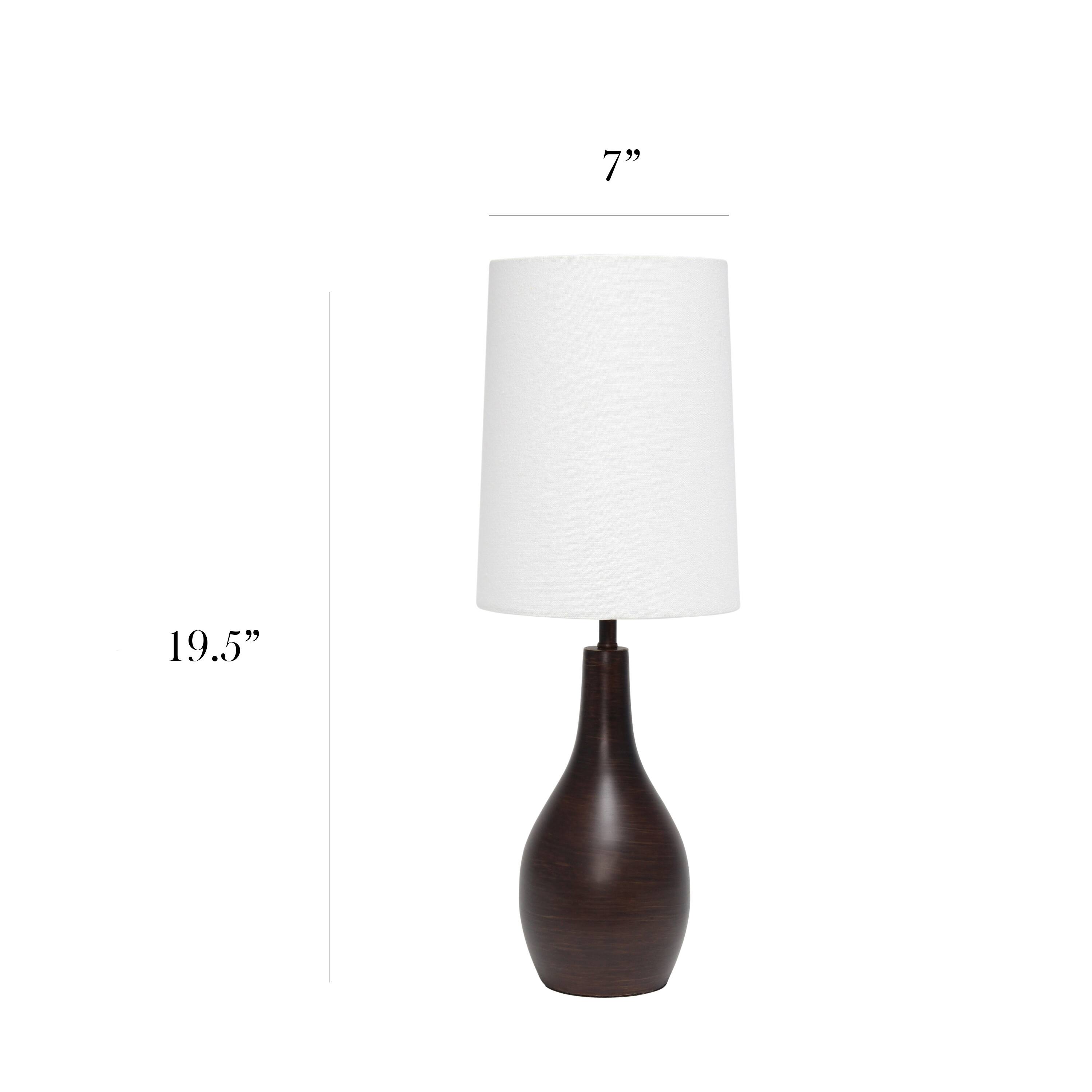 Simple Designs 19.5&#x22; Tear Drop Table Lamp with Fabric Drum Shade