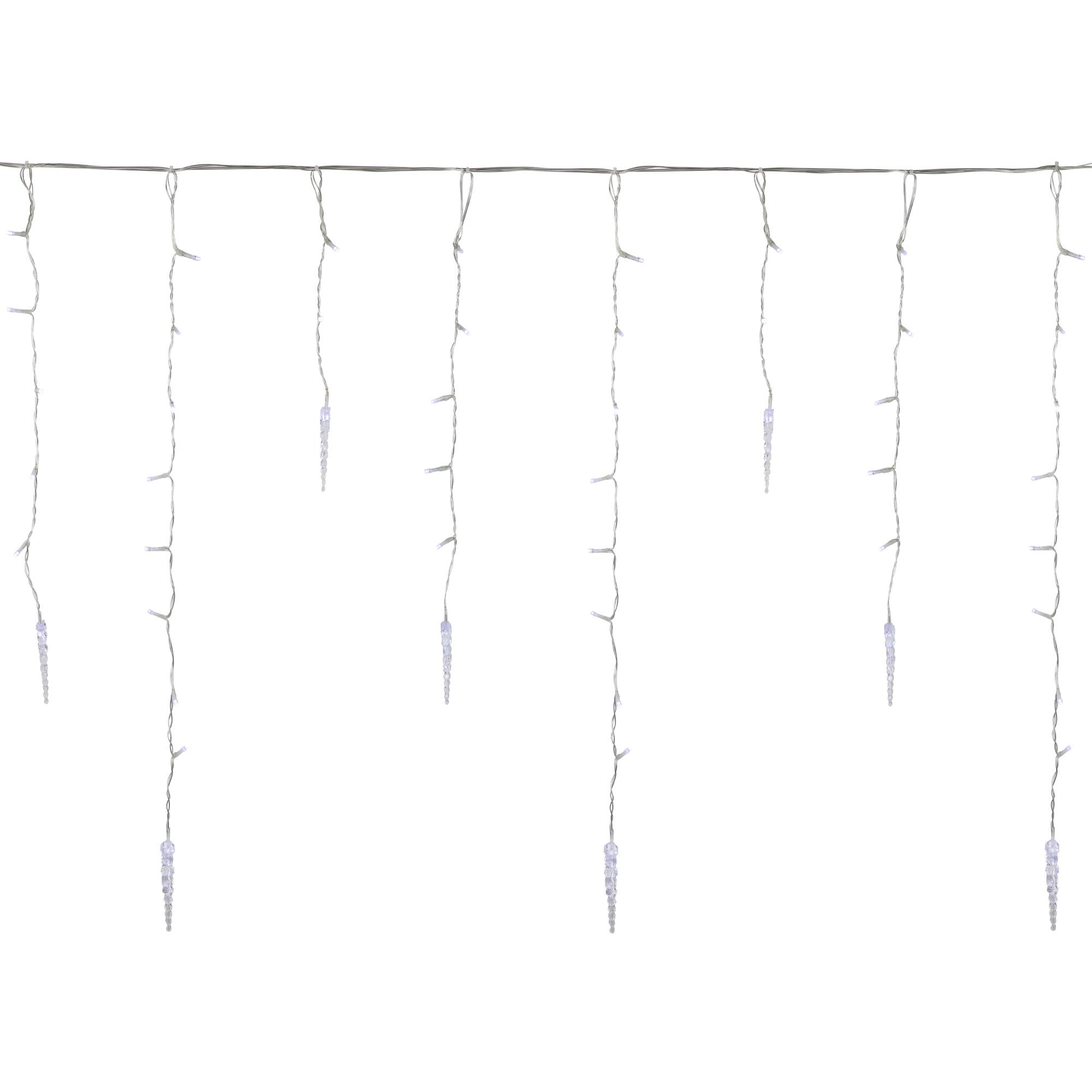 LED Ice Pillars Christmas Icicle Light Set - Pure White - 29' Clear Wire - 360ct