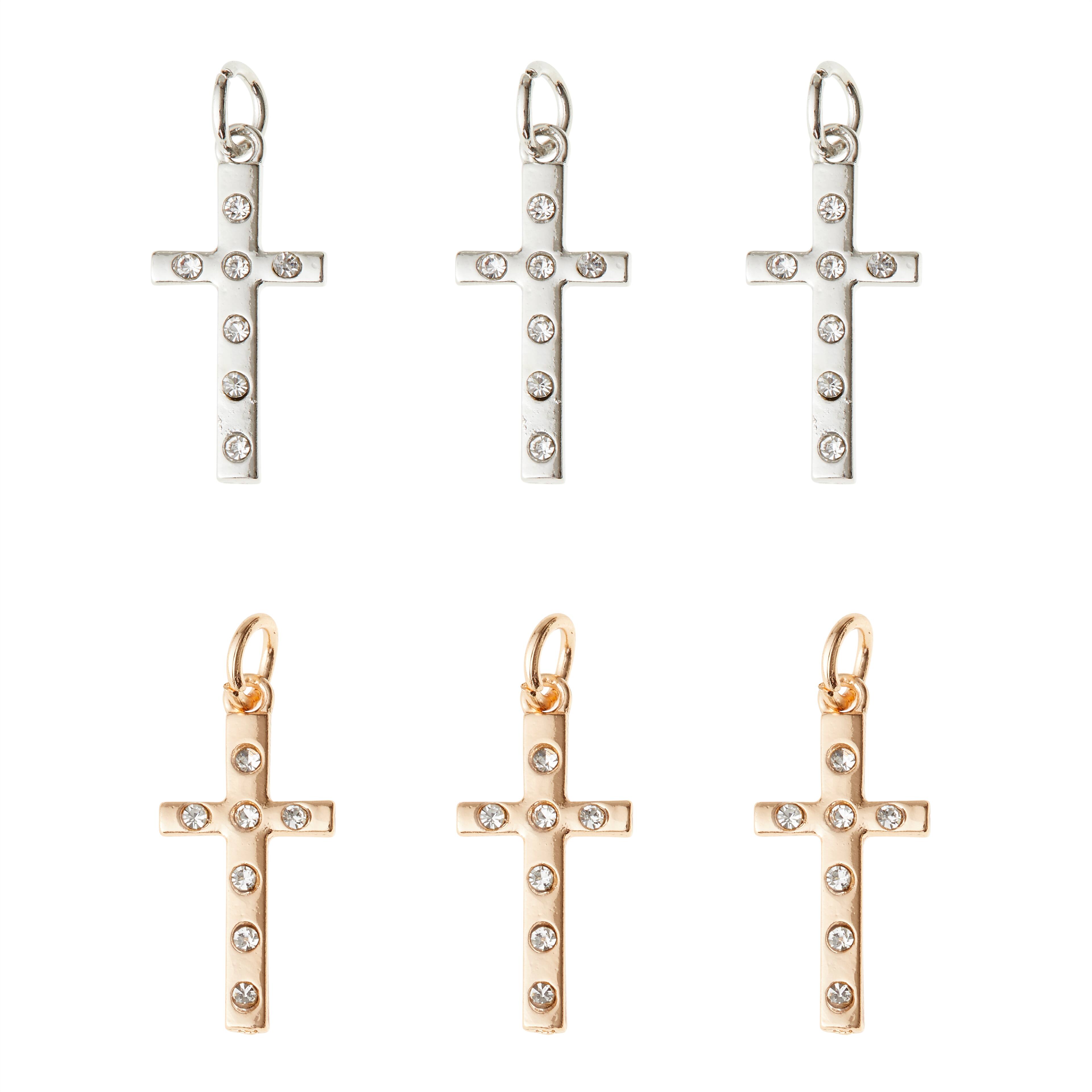 12 Packs: 6 ct. (72 total) Bling Cross Charms by Bead Landing™