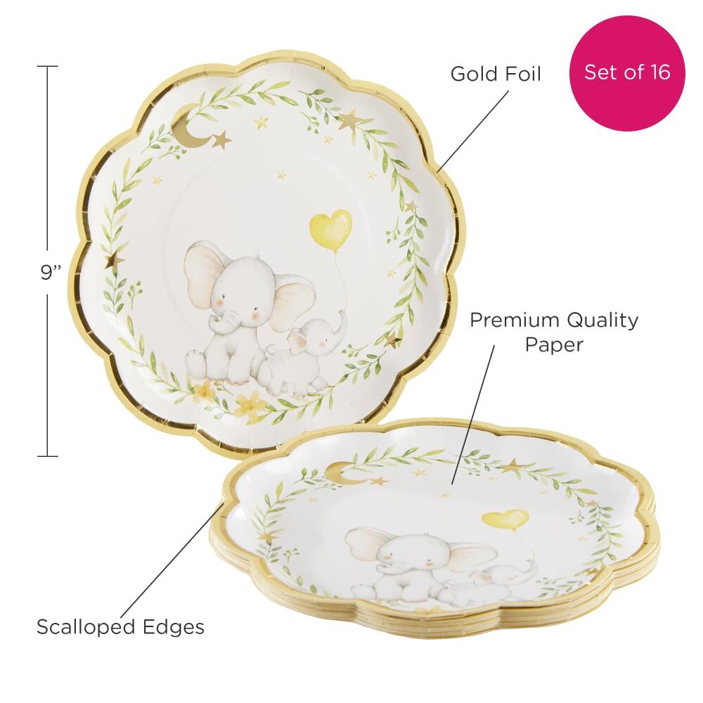Kate Aspen® 7'' Elephant Baby Shower Premium Paper Plates, 16ct.