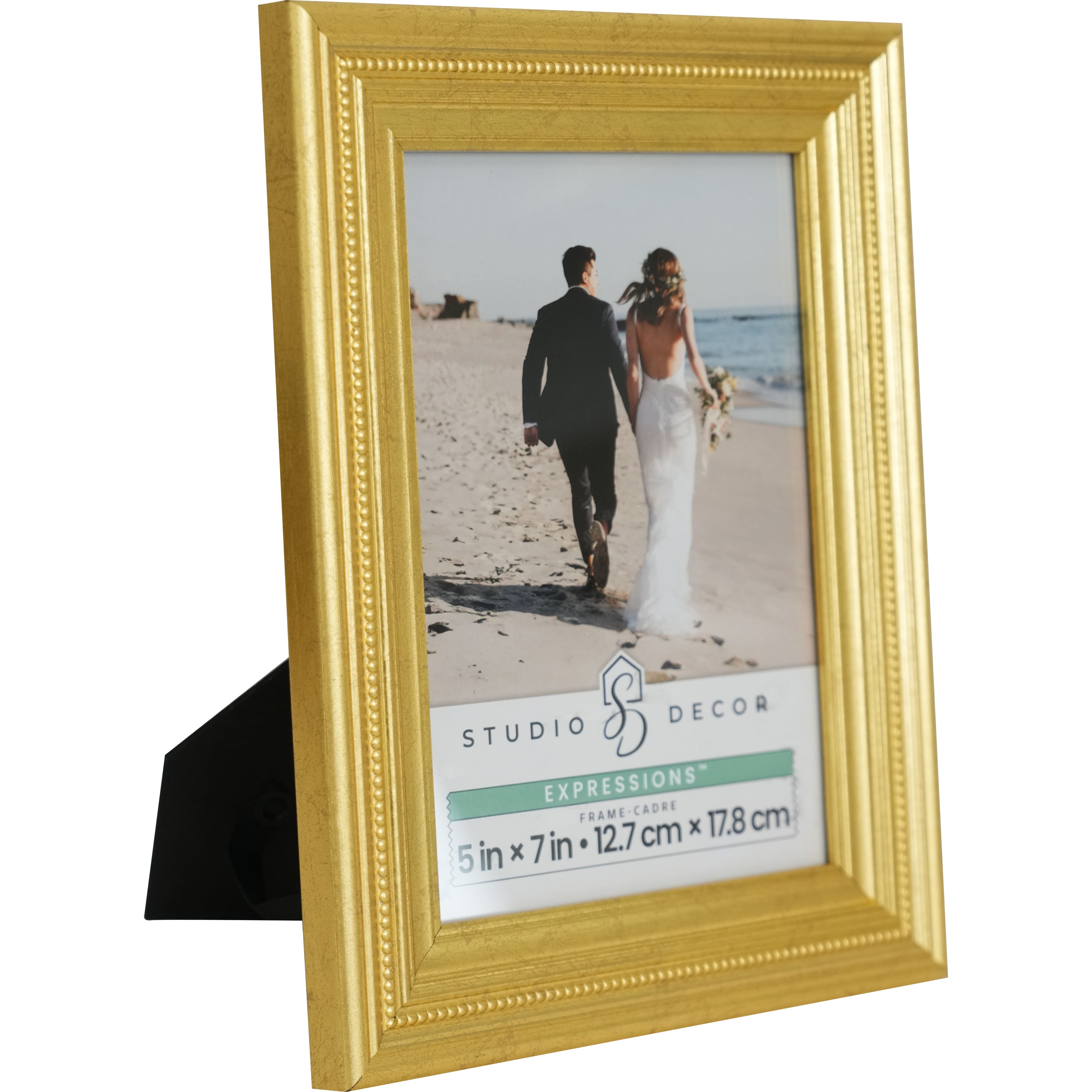 6 Pack: Expressions™ 5" x 7" Metallic Gold Beaded Frame by Studio Décor®