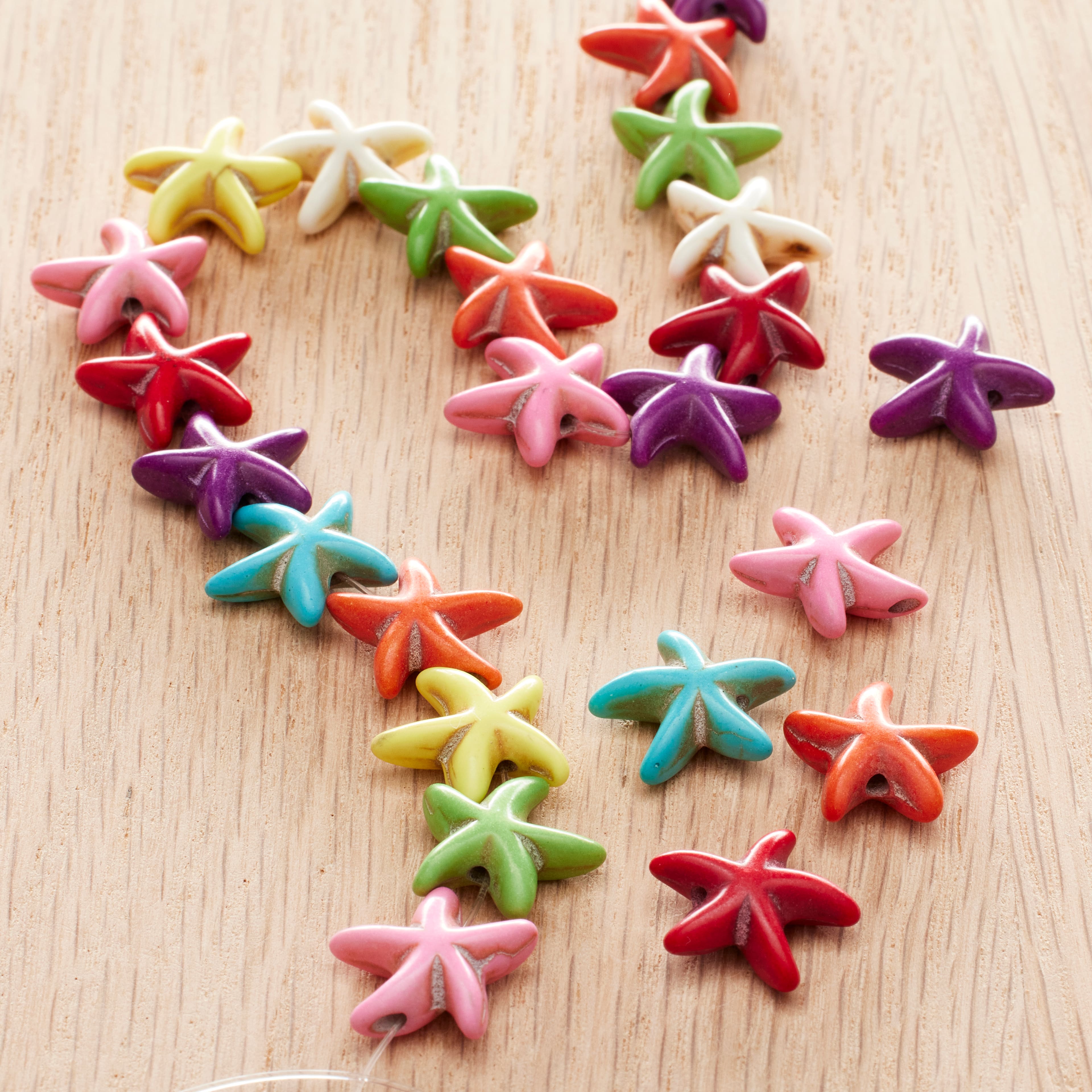 Multicolor Howlite Starfish Beads, 14mm by Bead Landing™
