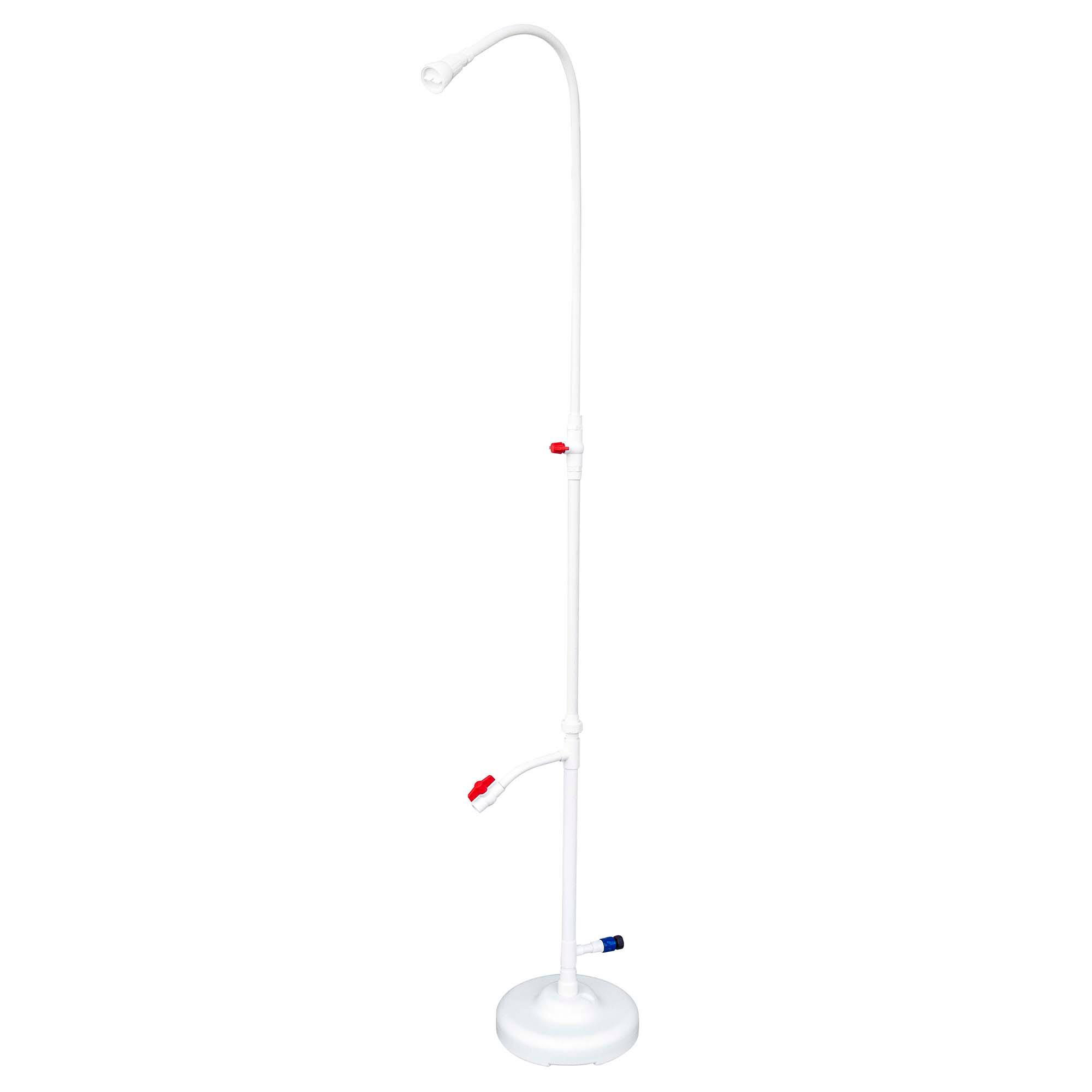 Swim Central 7ft. White Standard Poolside Swimming Pool Shower with Foot Wash Spigot