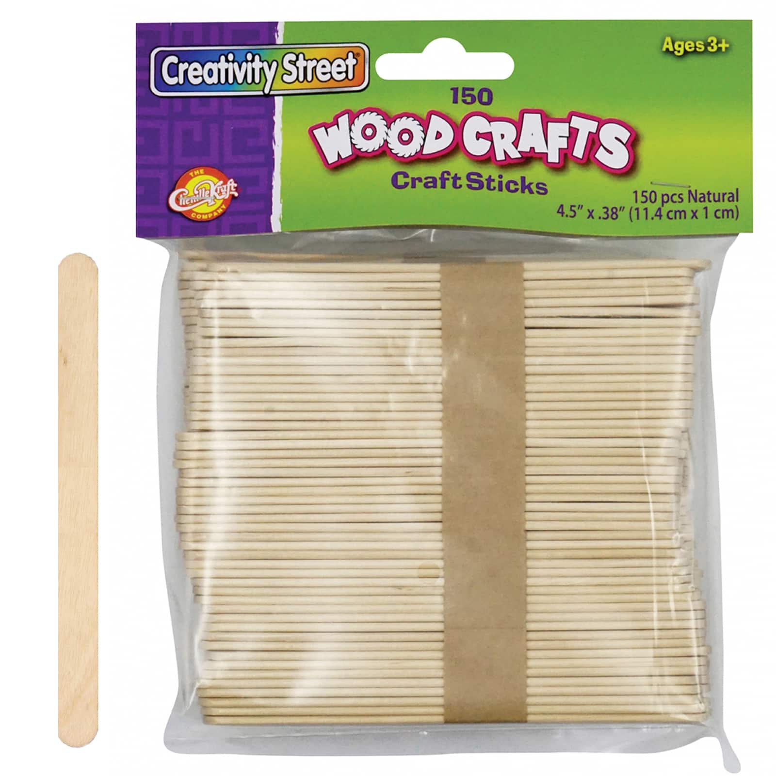 Creativity Street&#xAE; Natural Wood Craft Sticks, 12 Packs of 150
