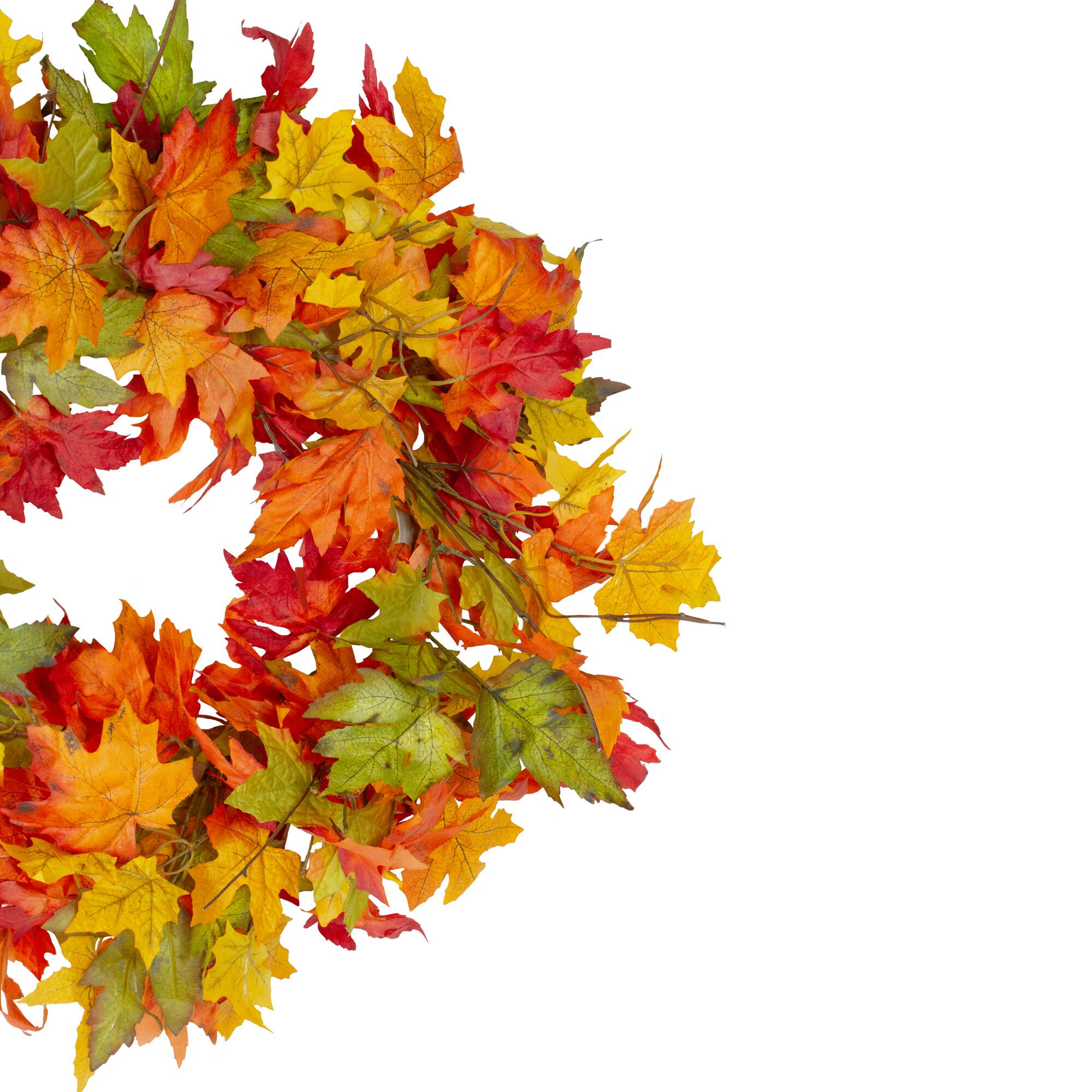 22 Yellow & Orange Foliage Fall Harvest Wreath