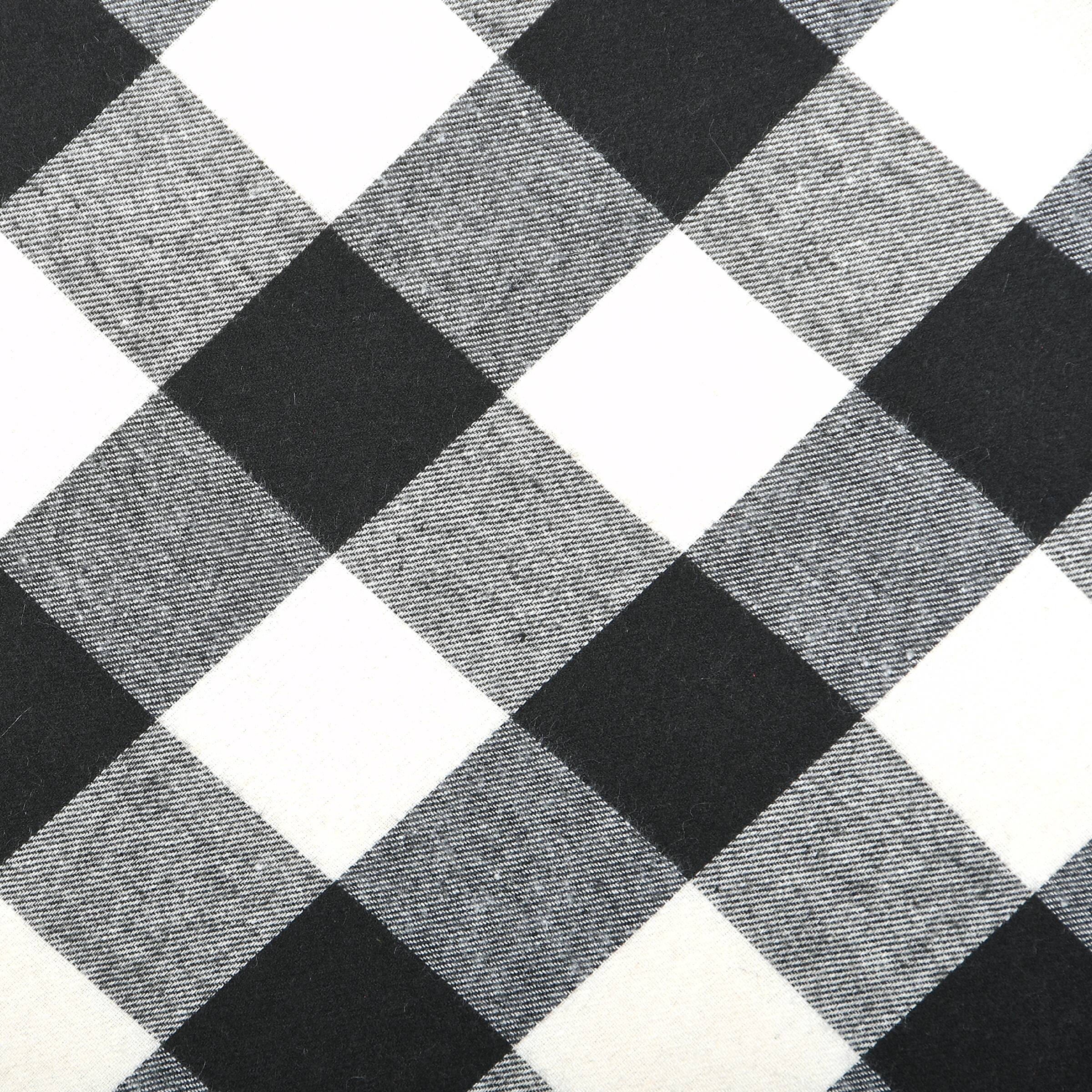 52&#x22; General Store Collection Black &#x26; White Plaid Tree Skirt