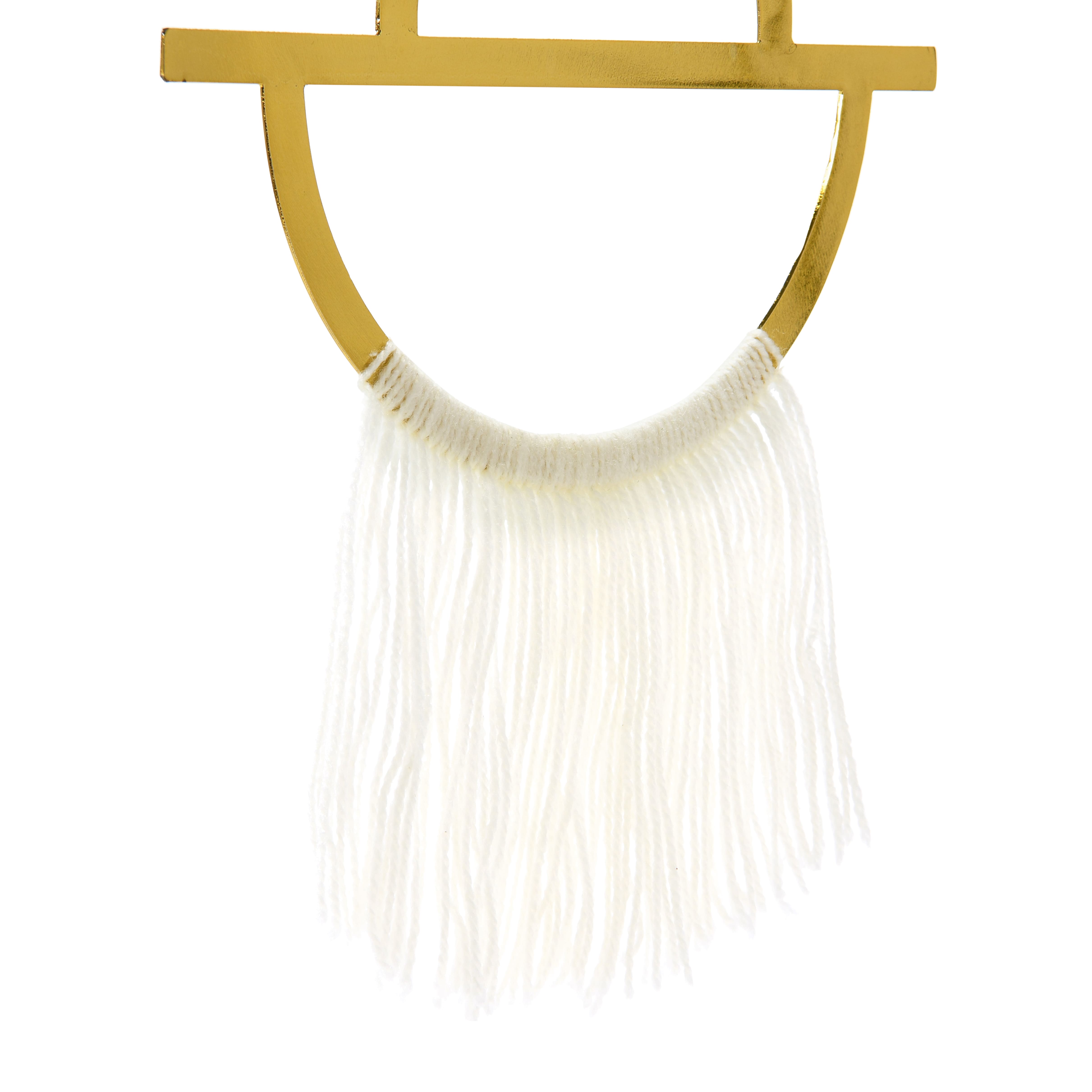 Hello Honey&#xAE; Gold Geometric Metal Wall Hanging with Tassel