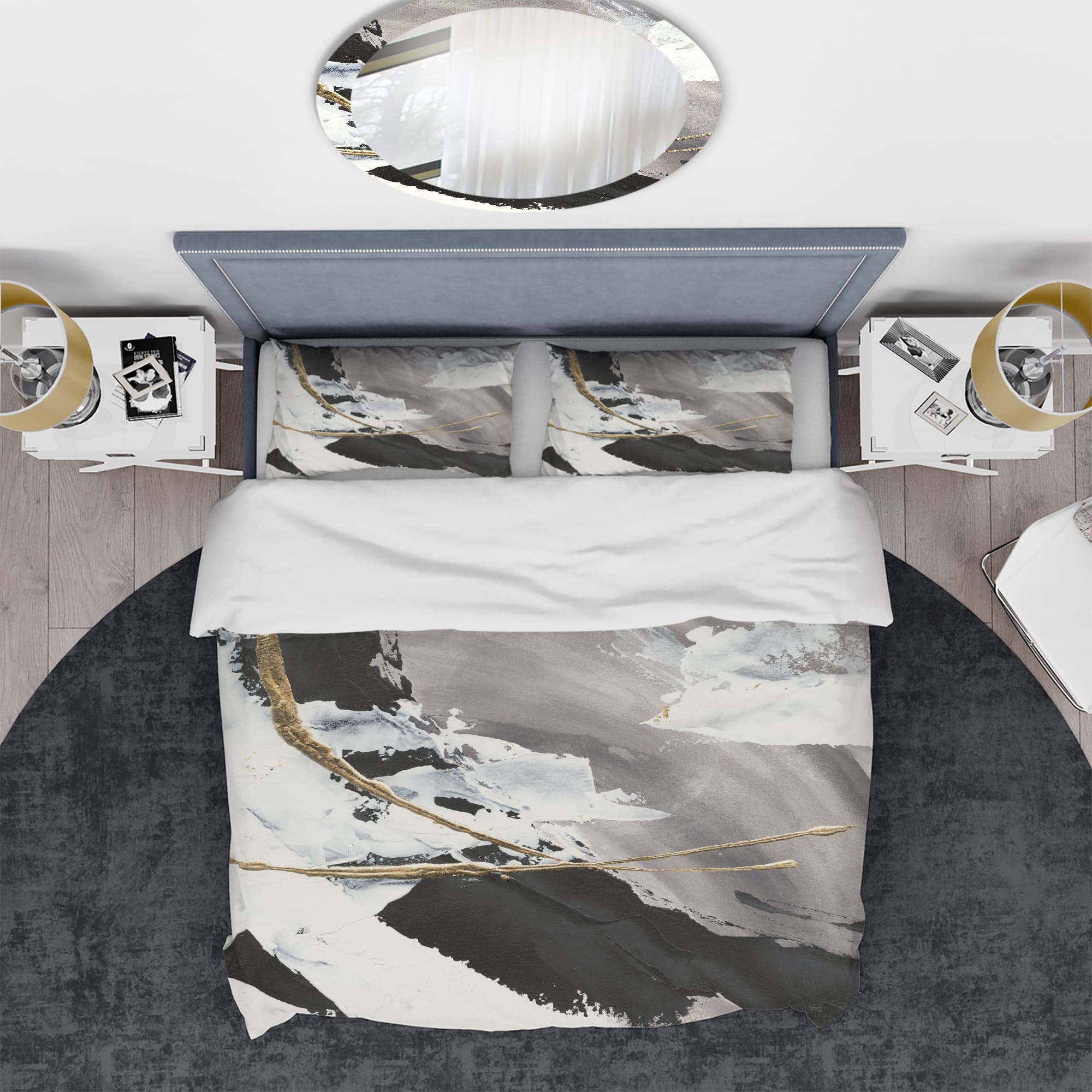 Designart 'Glam Printed Arcs II' Glam Bedding Set - Duvet Cover & Shams