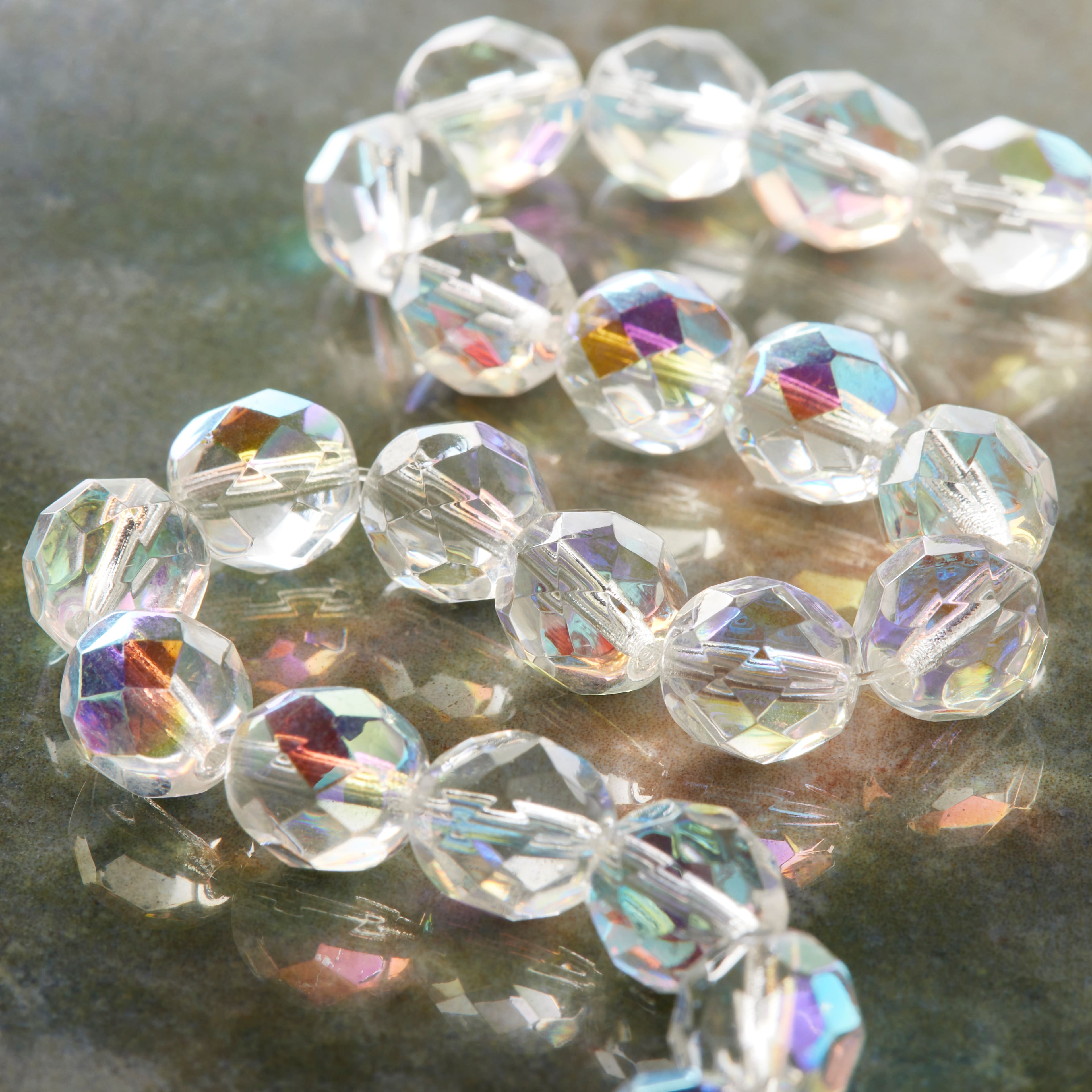 Crystal Czech Glass Faceted Beads, 8mm by Bead Landing&#x2122;