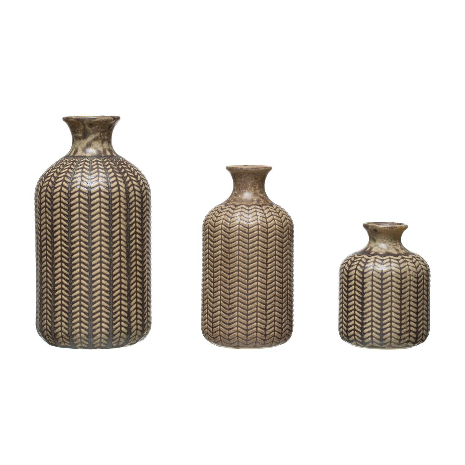Hello Honey® Matte Olive Green Stoneware Vase Set