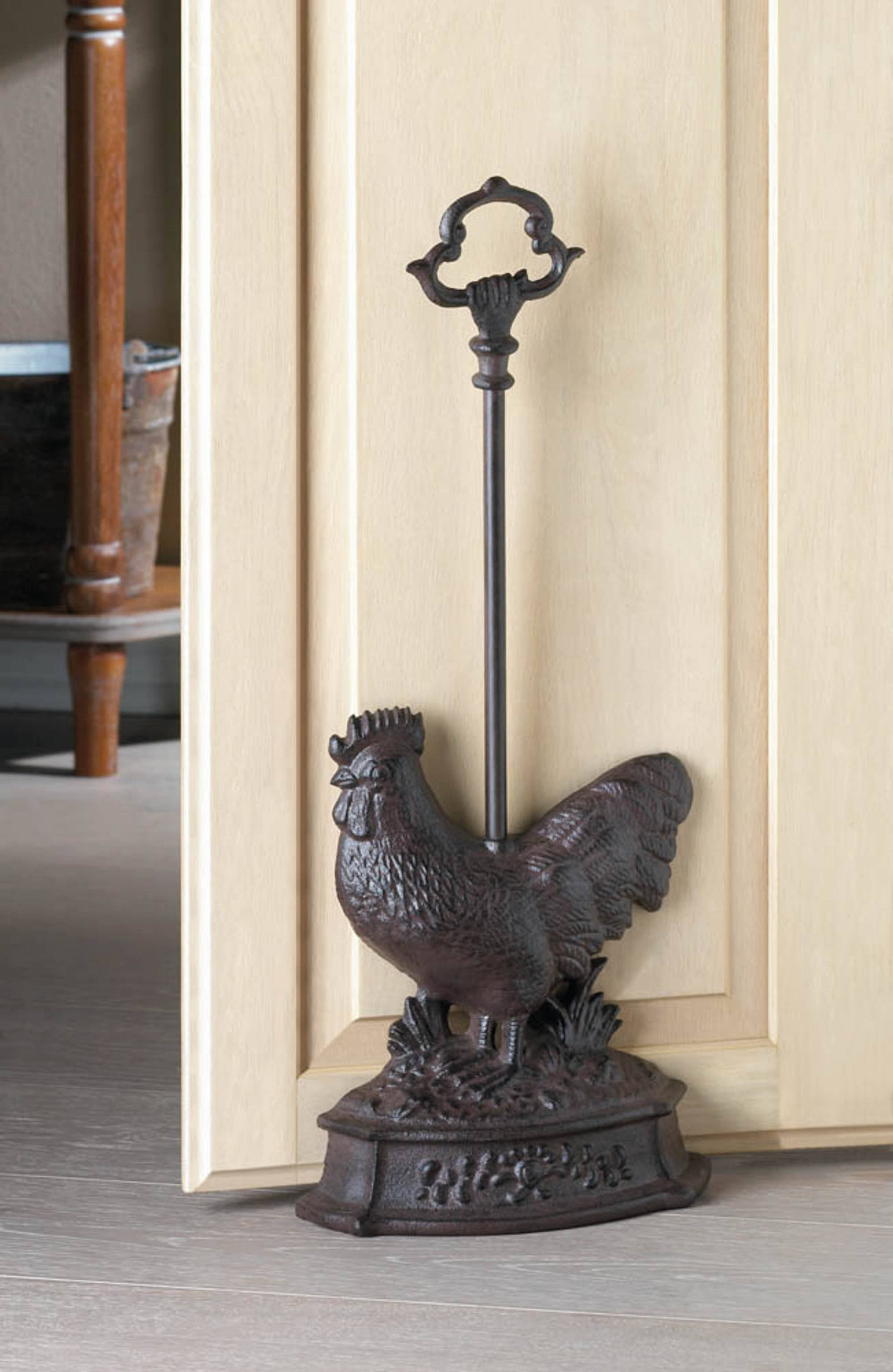 25" Rooster Door Stopper with Handle