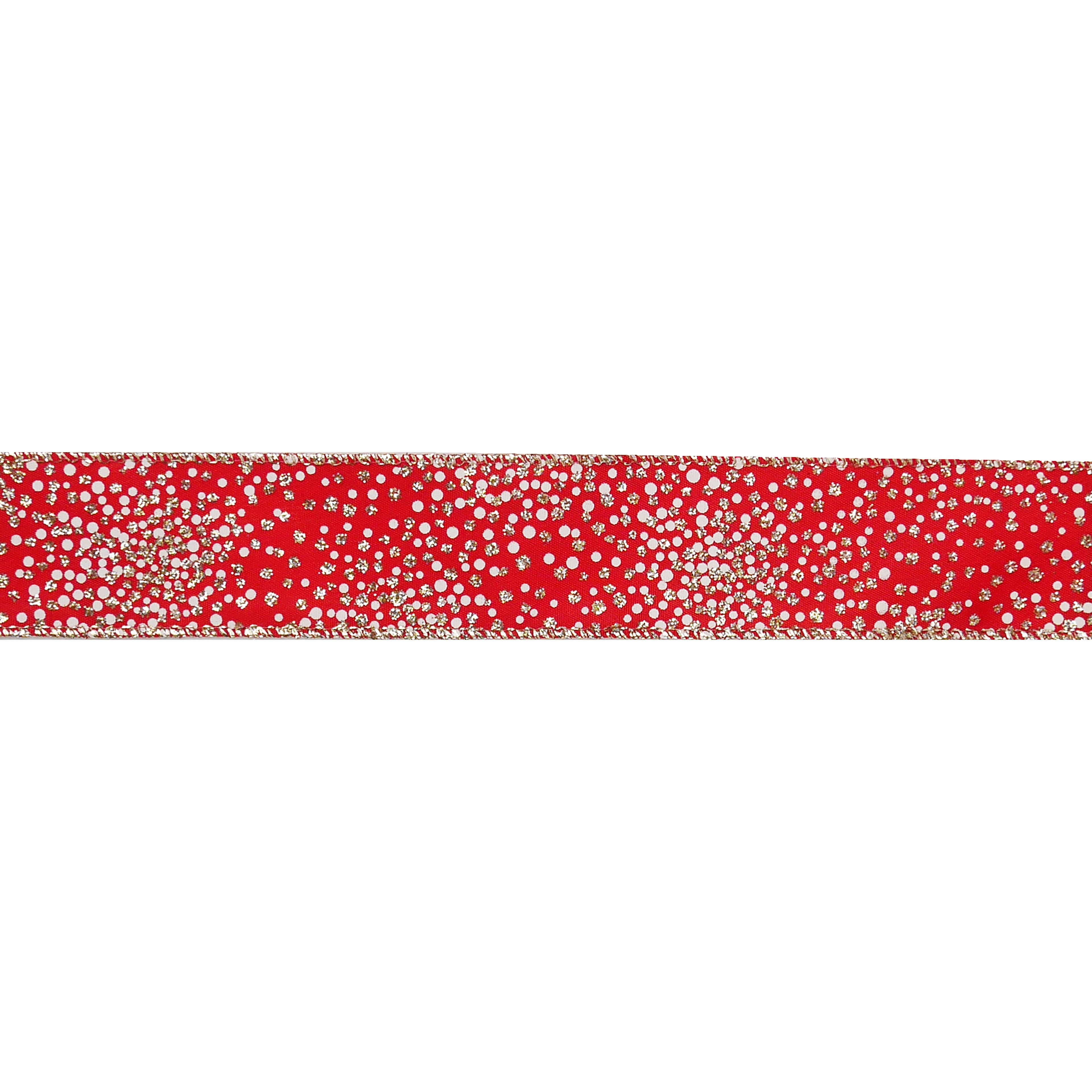 1.5&#x22; x 30ft. Red &#x26; Gold Dots Wired Ribbon by Celebrate It&#xAE;