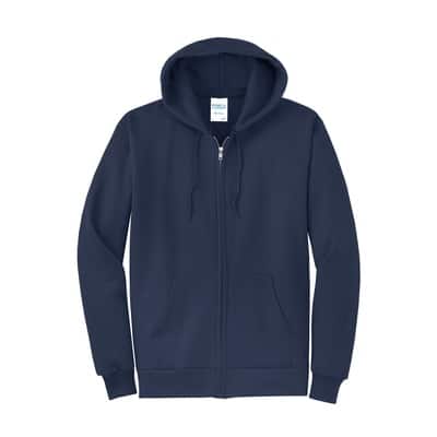 Port & Company® Core Fleece Full-Zip Hooded Sweatshirt in Navy Blue | 3XL | Michaels®