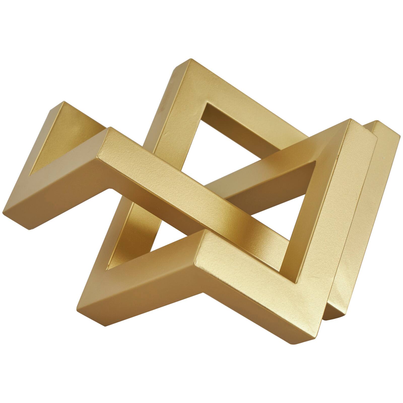 13.5&#x22; Iron Geometric Abstract Shaped Sculpture D&#xE9;cor