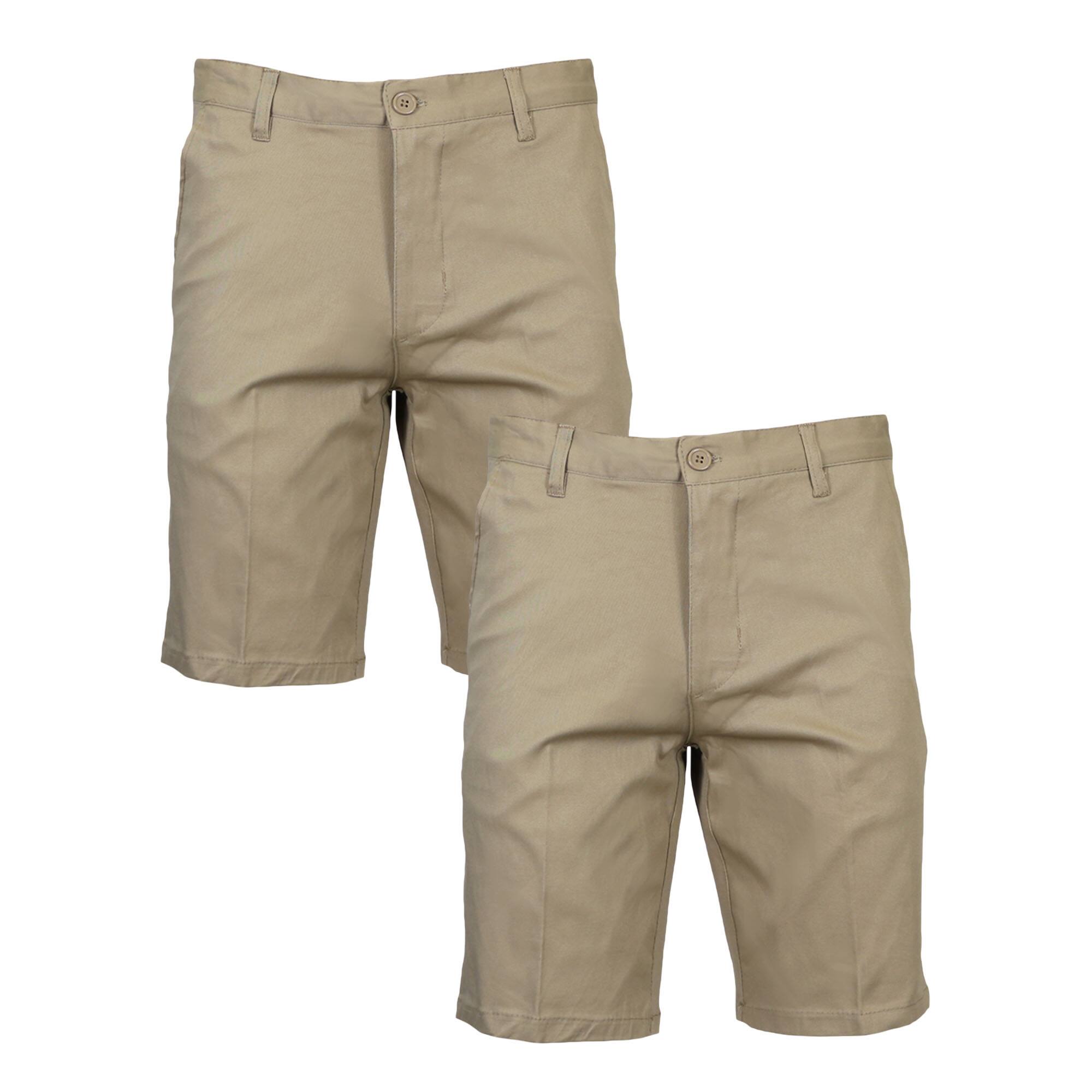 Galaxy by Harvic Premium School Uniform Slim Fit Cotton Flex Stretch Men's Chino Shorts