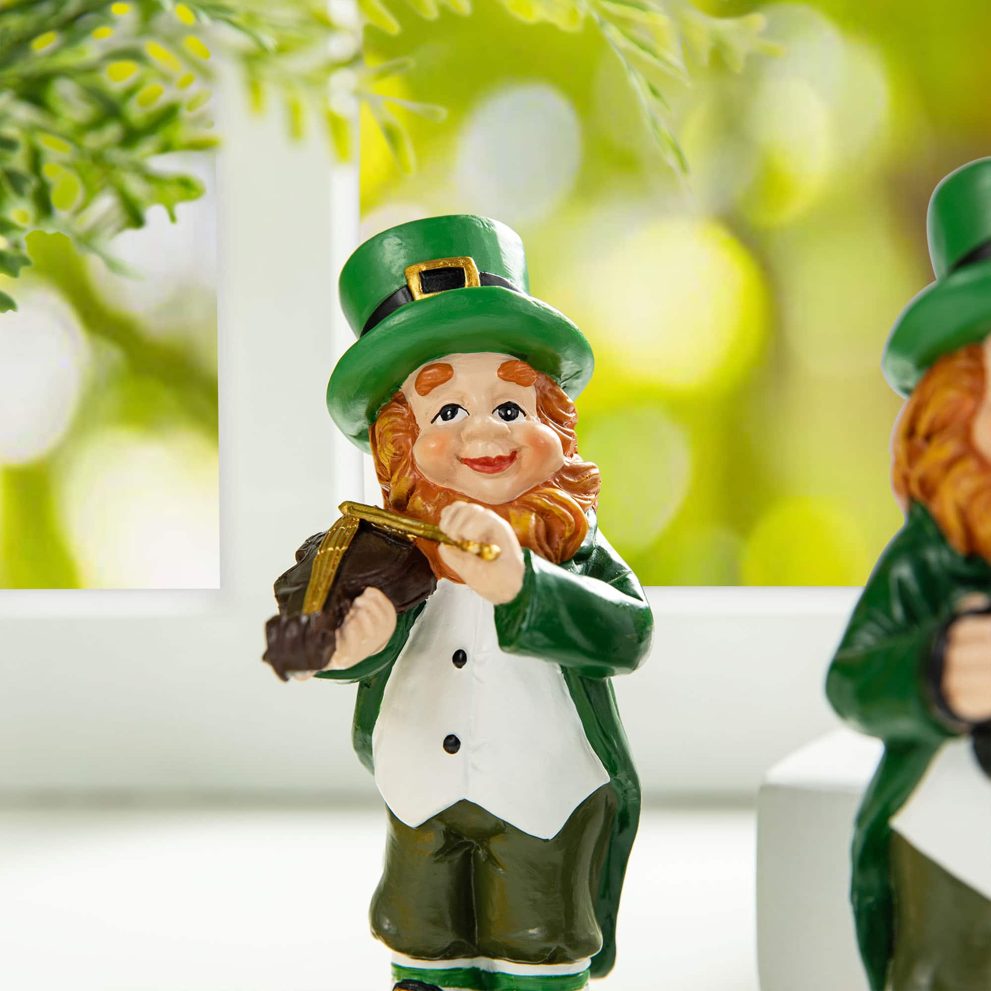 Glitzhome® 5" St. Patrick's Leprechaun Musicians Table Décor Set