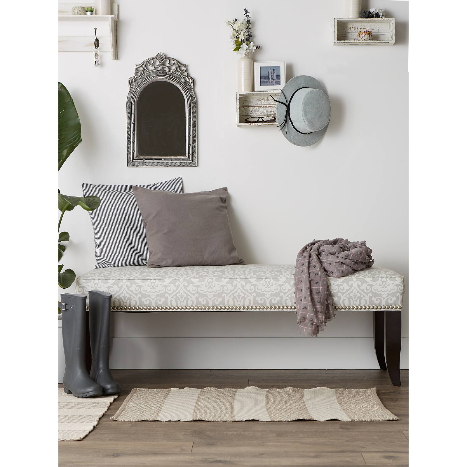 DII® Brown Variegated Stripe Recycled Yarn Rug Set, 2ft. x 3ft.