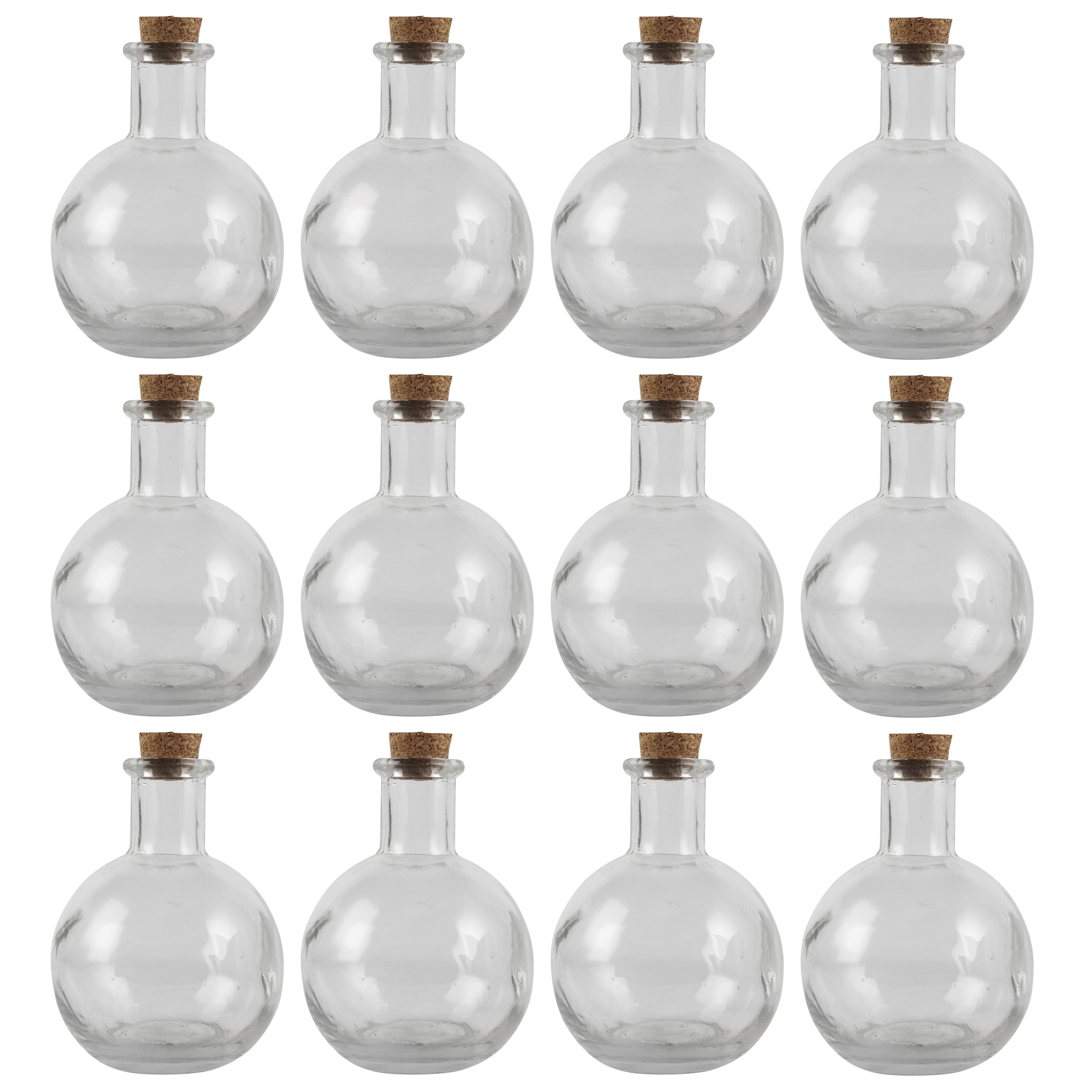 12 Pack: Round Glass Bottle with Cork by Ashland&#x2122;