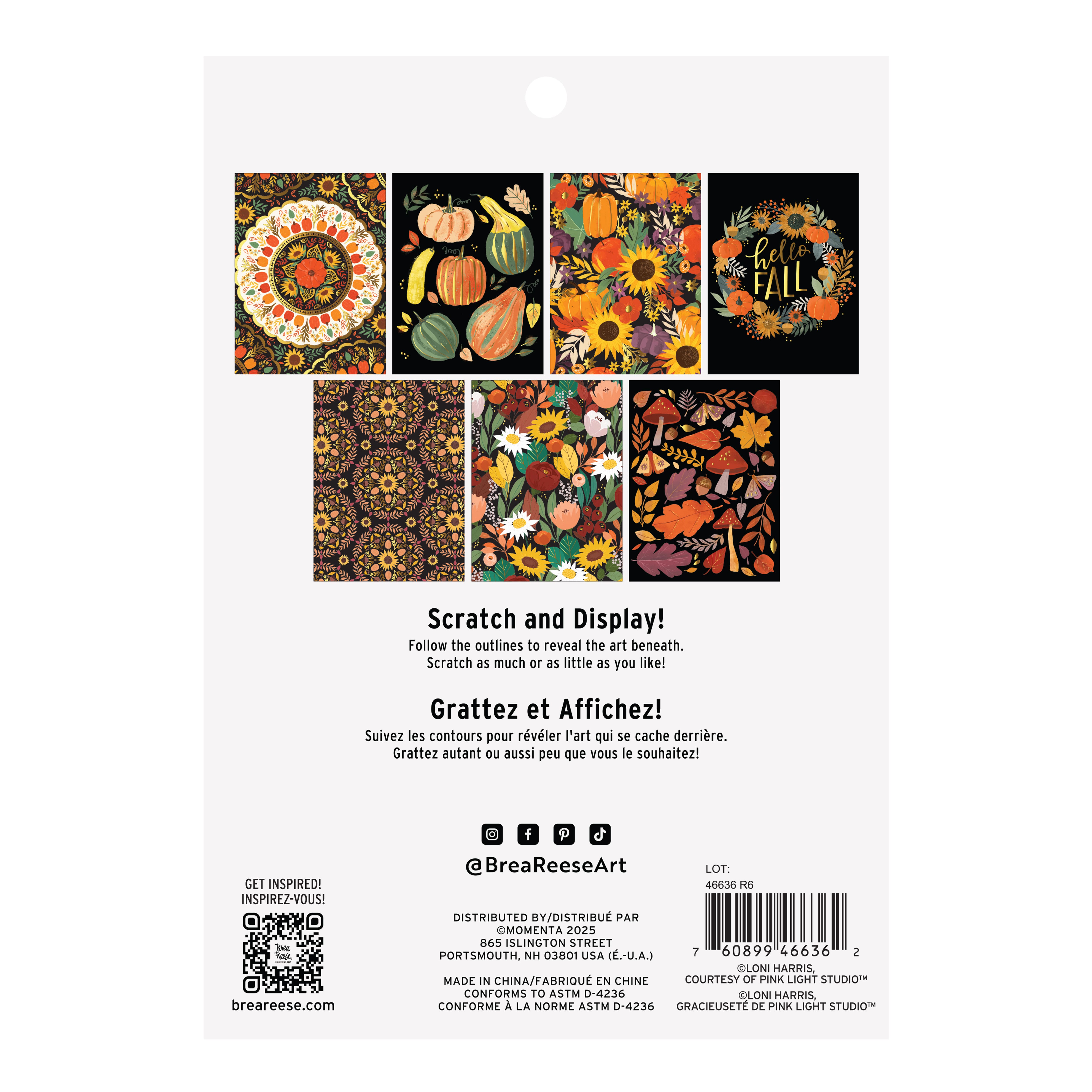Brea Reese™ 6" x 8" Festive Harvest Scratch Art Paper Pad