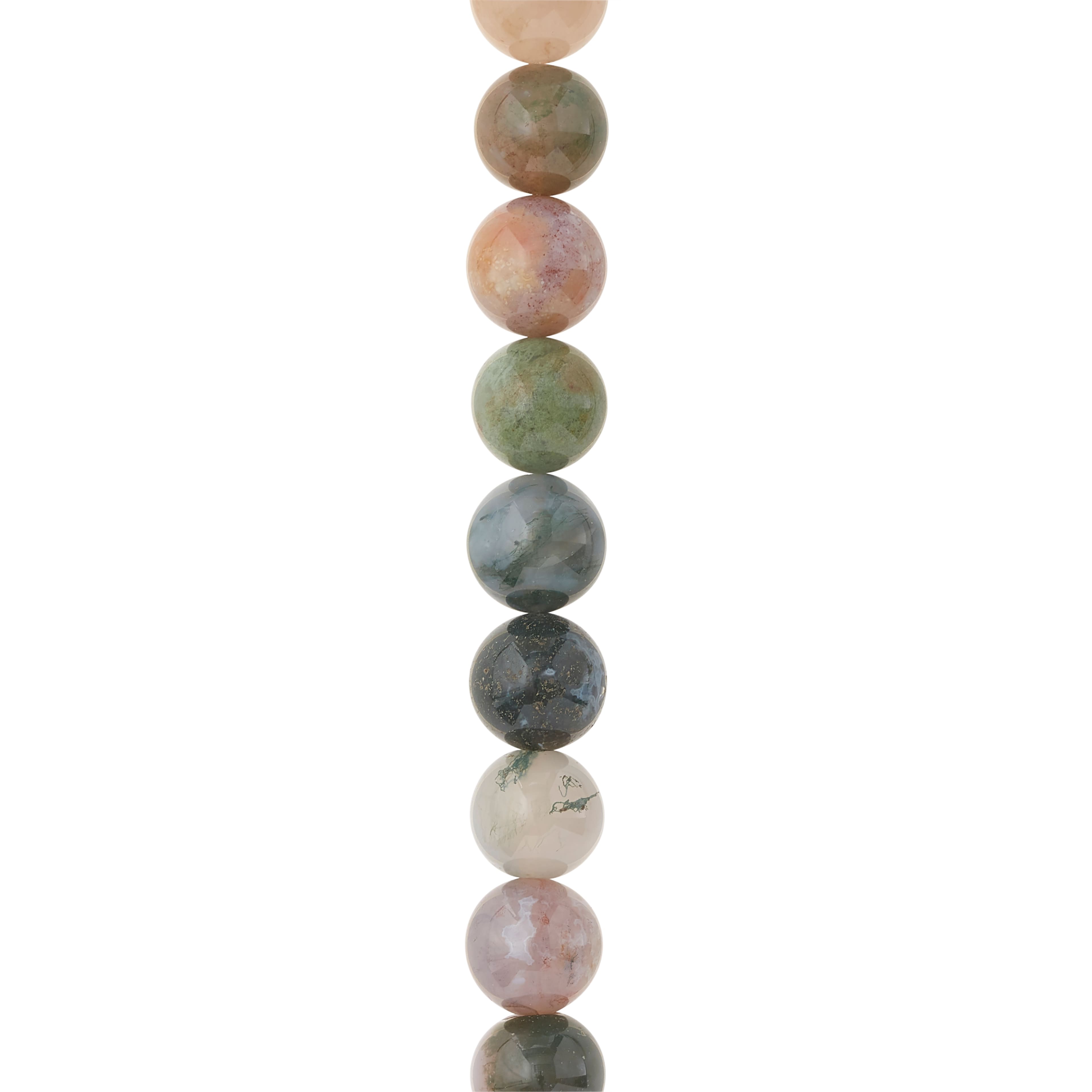 Natural Green Mix Agate Round Beads, 12mm by Bead Landing™