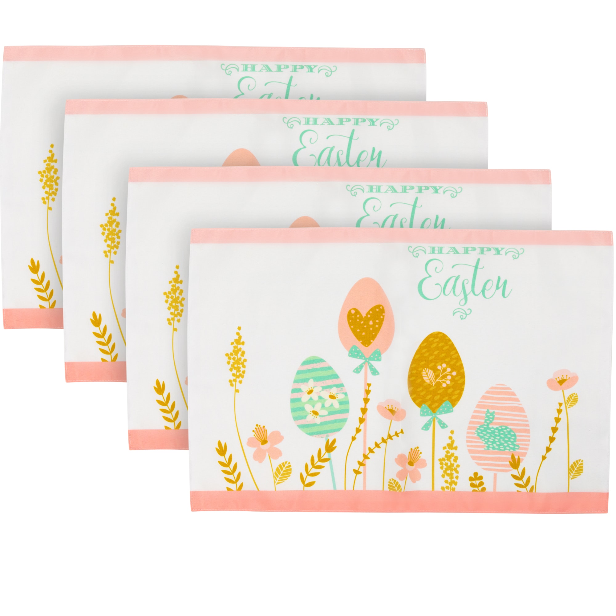 Pastel Happy Easter Eggs Floral Placemats, 4ct.