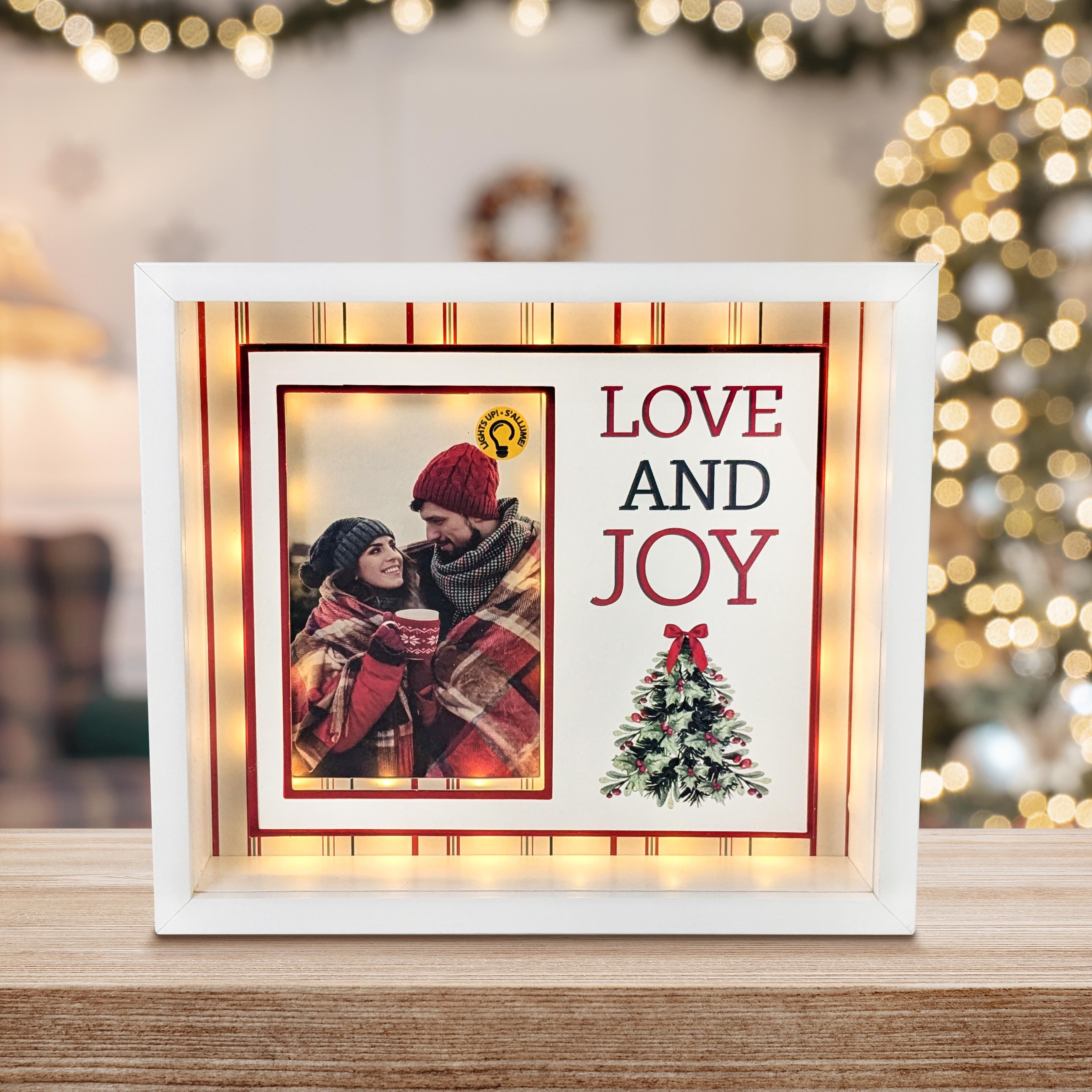 4&#x22; x 6&#x22; LED Love &#x26; Joy Tabletop Frame by Studio D&#xE9;cor&#xAE;