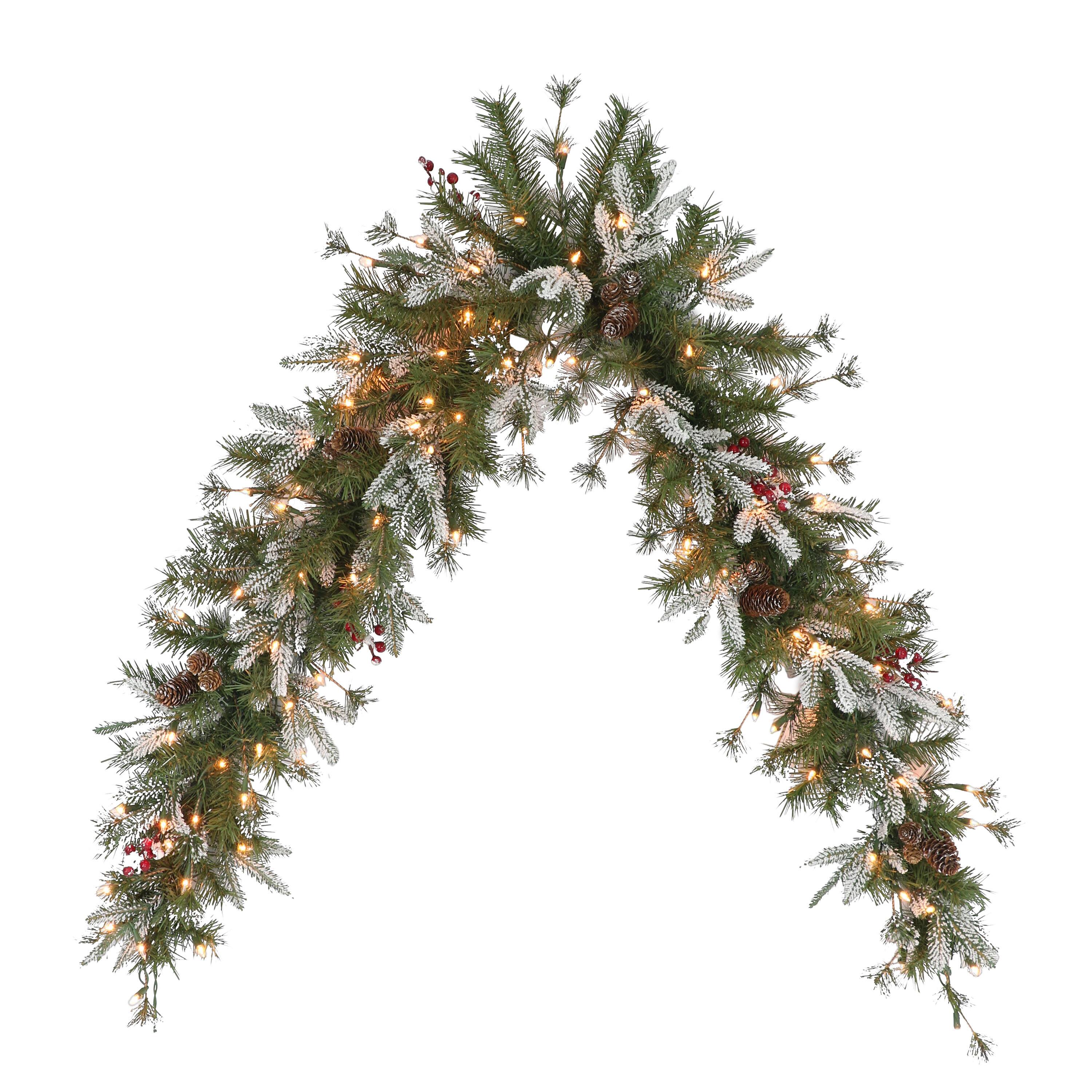 6ft. Pre-Lit Decorated Artificial Christmas Swag, Clear Incandescent Lights