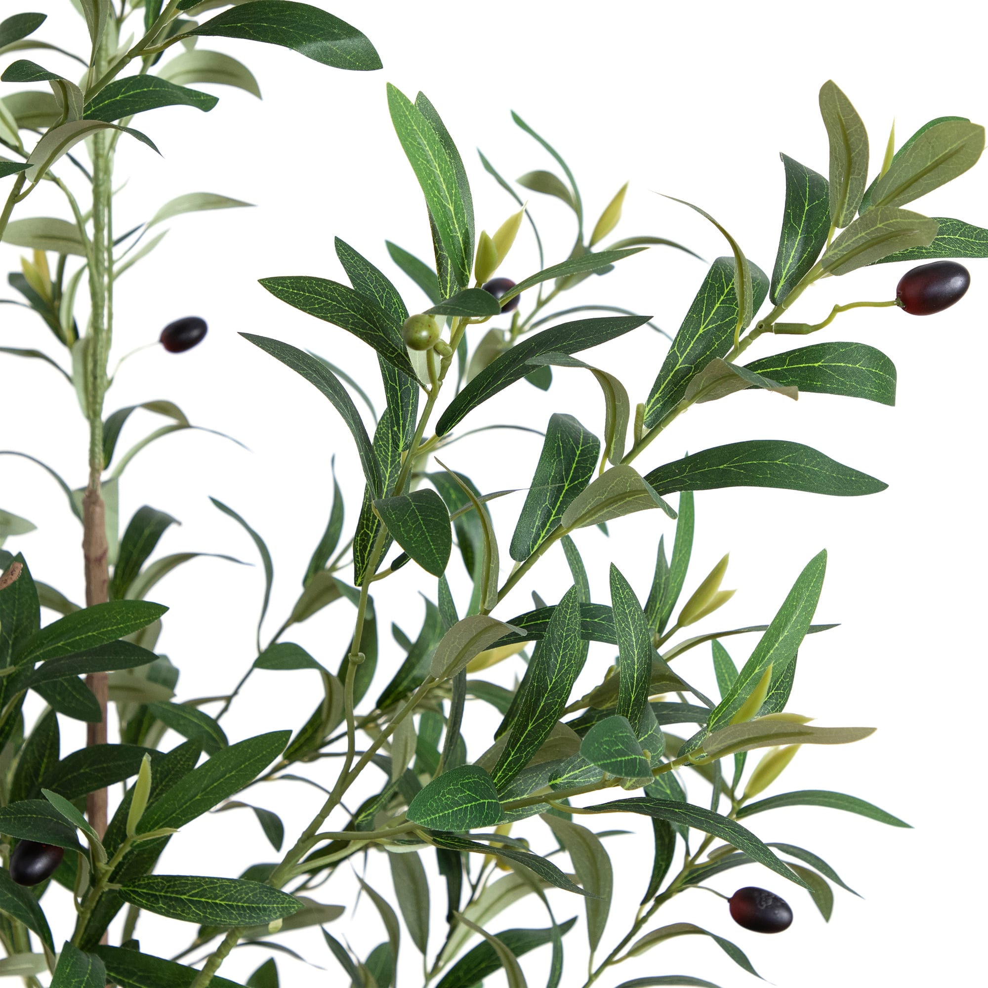 Artificial Minimalist Olive Tree in White Decorative Planter