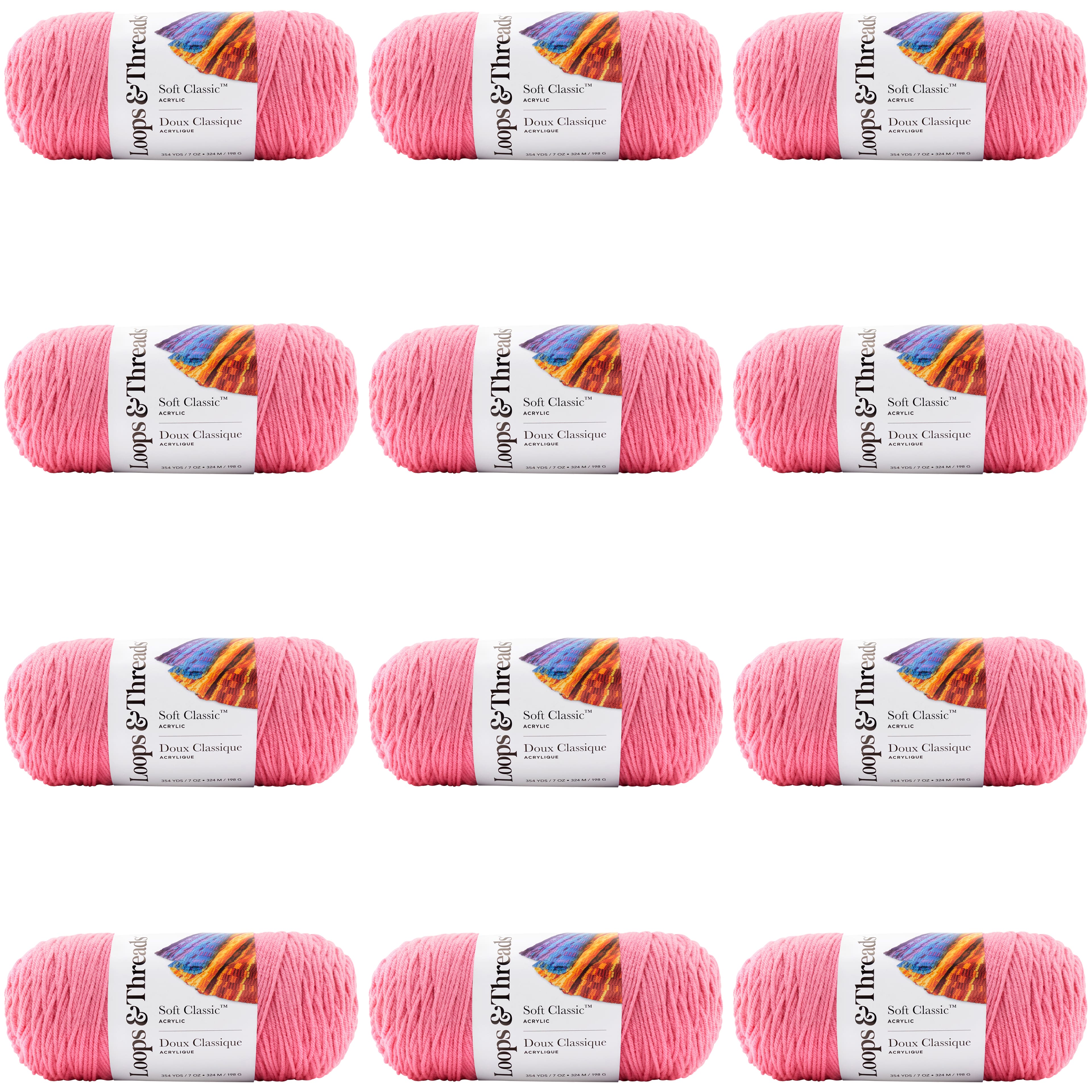 12 Pack: Soft Classic&#x2122; Solid Yarn by Loops &#x26; Threads&#xAE;