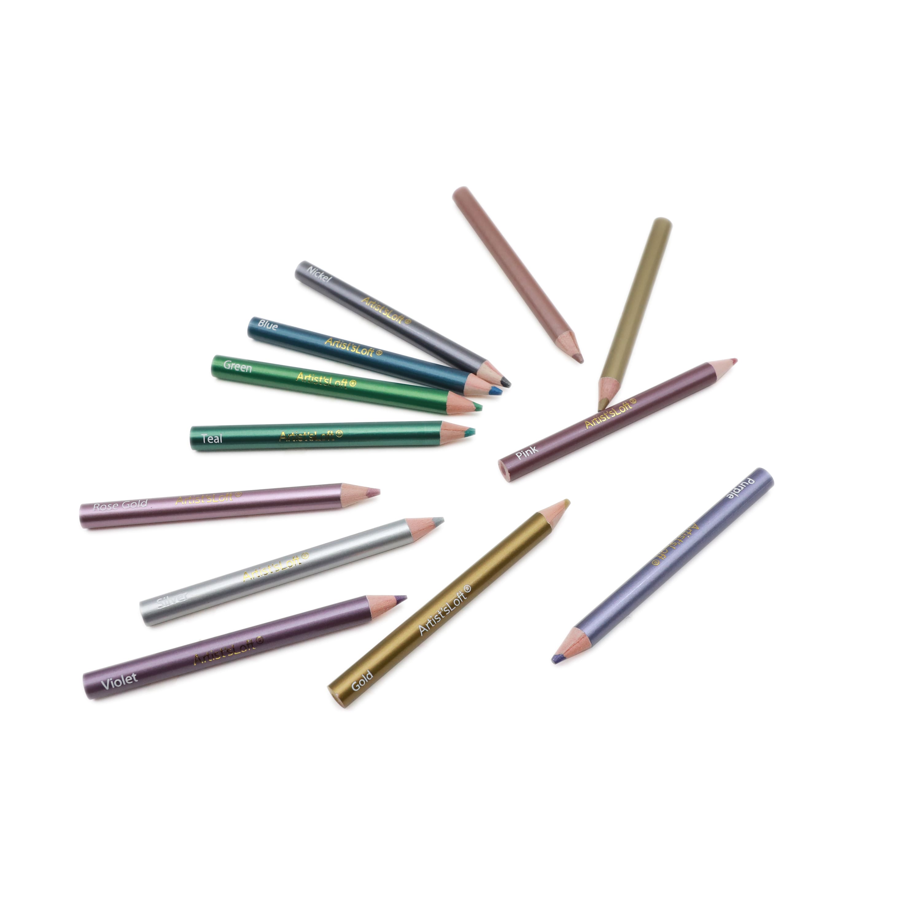 Mini Metallic Coloured Pencils, 12ct. by Artist&#x27;s Loft&#xAE; | Michaels