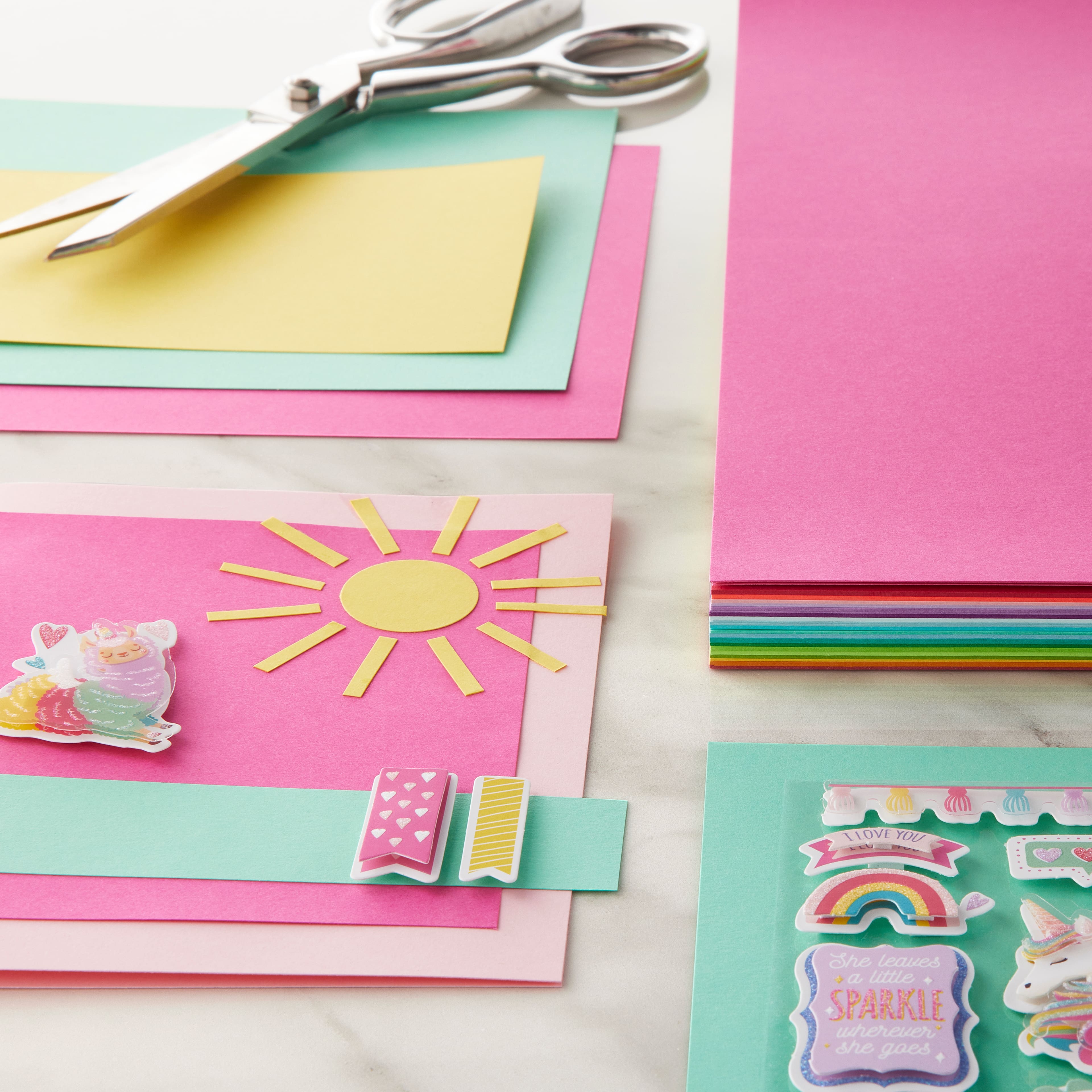 Bright Essentials 12&#x22; x 12&#x22; Cardstock Paper Pack by Recollections&#x2122;, 100 Sheets