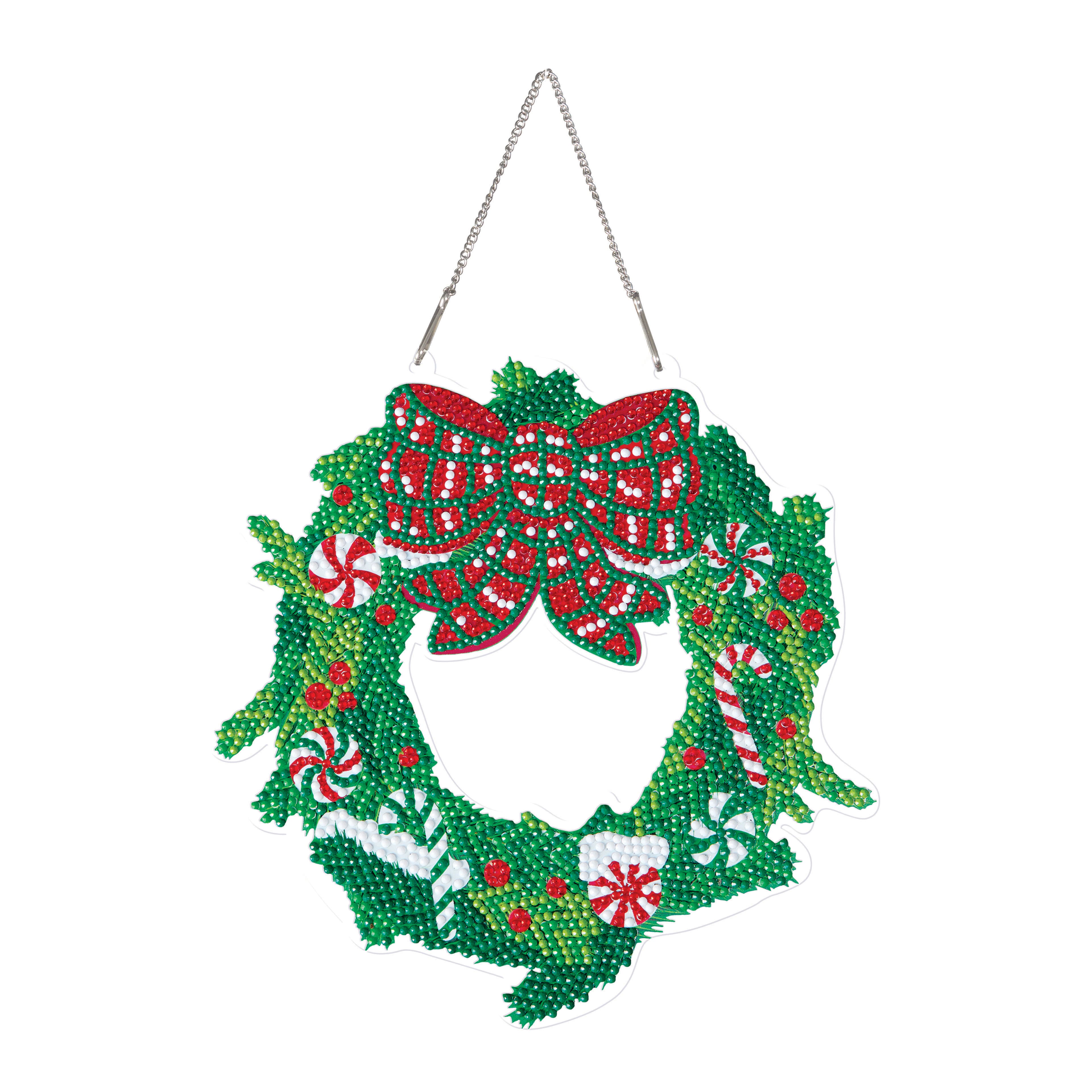 8&#x22; Peppermint Plaid Wreath Diamond Art Kit by Make Market&#xAE;