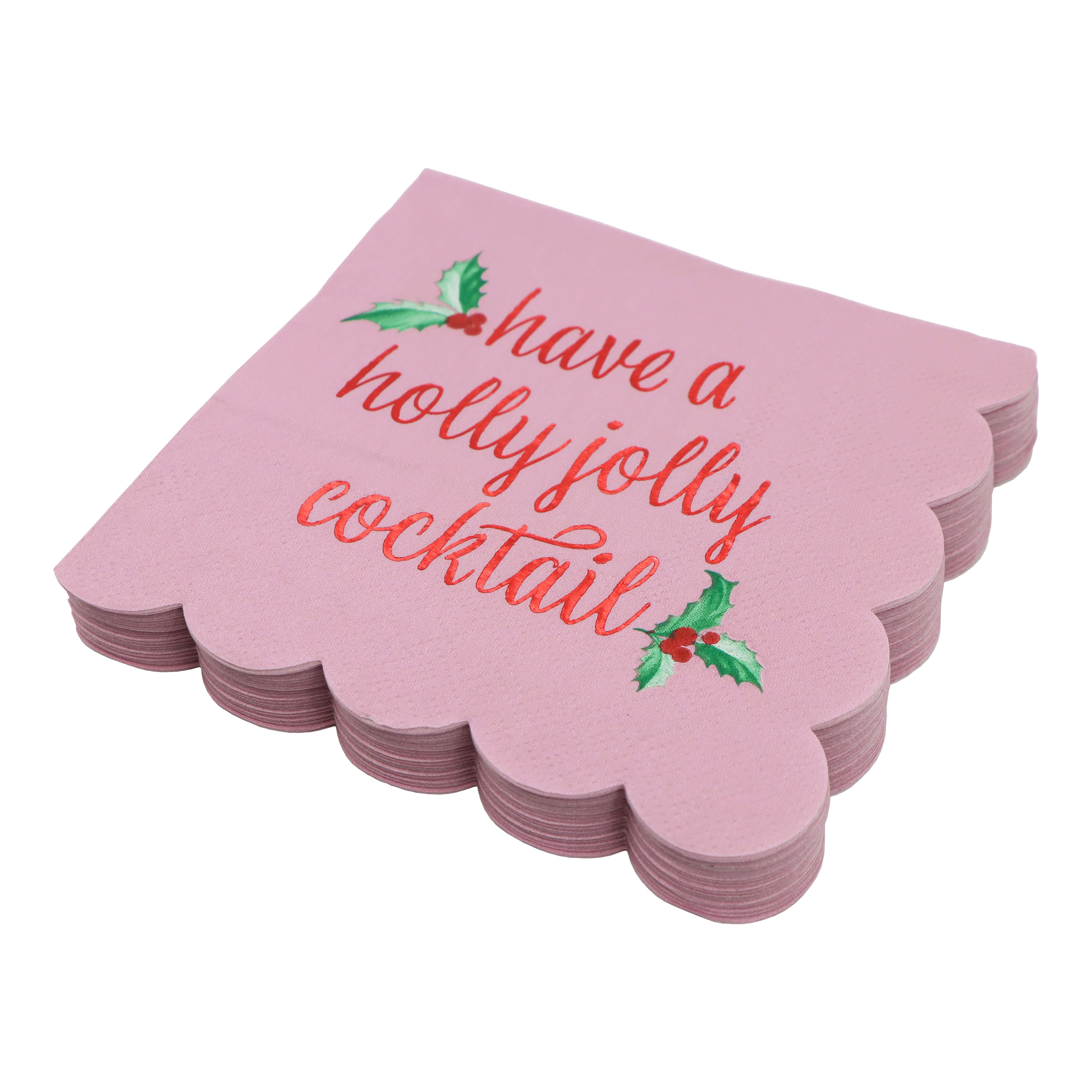 Holly Jolly Beverage Napkins, 20ct. by Celebrate It&#x2122;