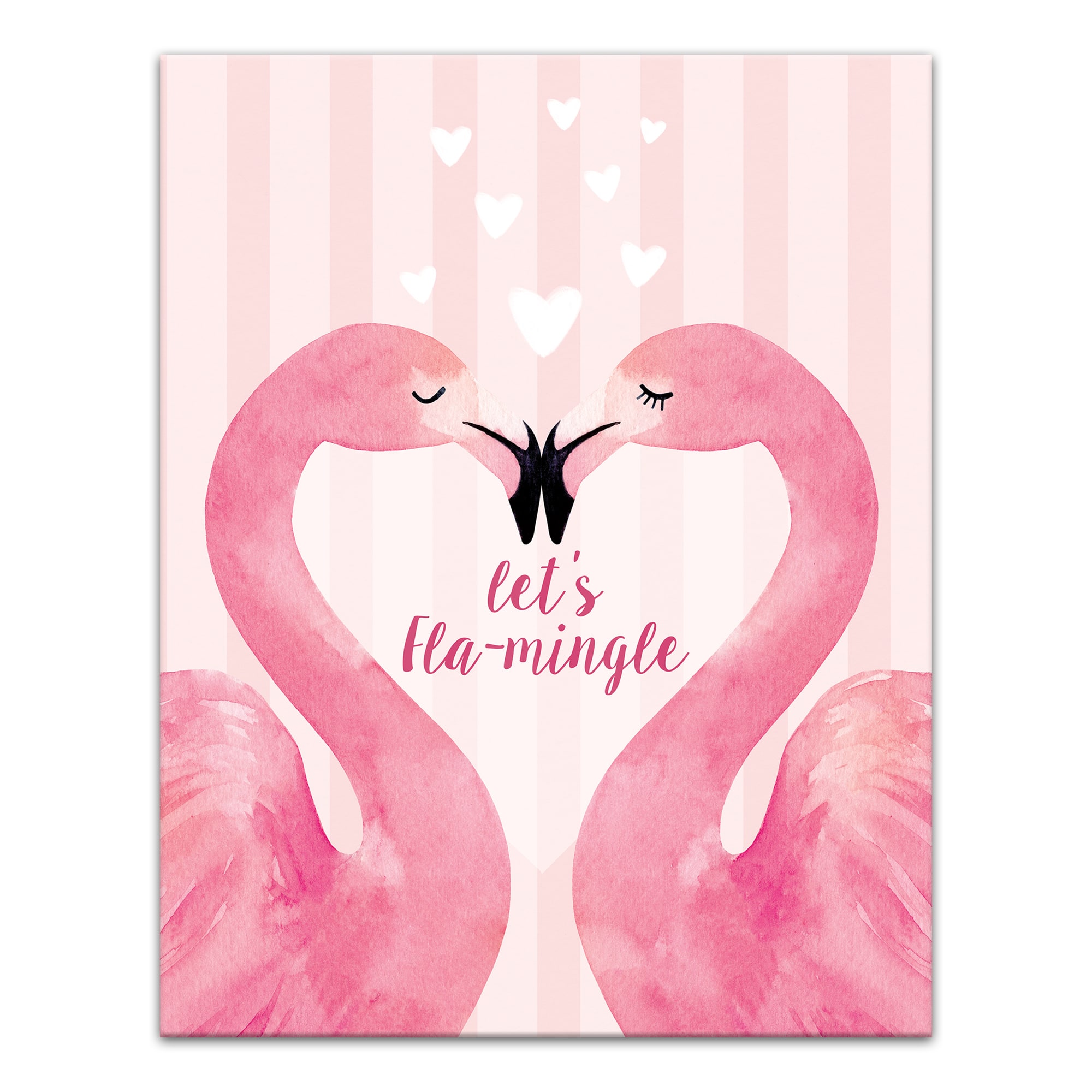 Flamingo Mistletoe Valentine's Canvas Wall Art