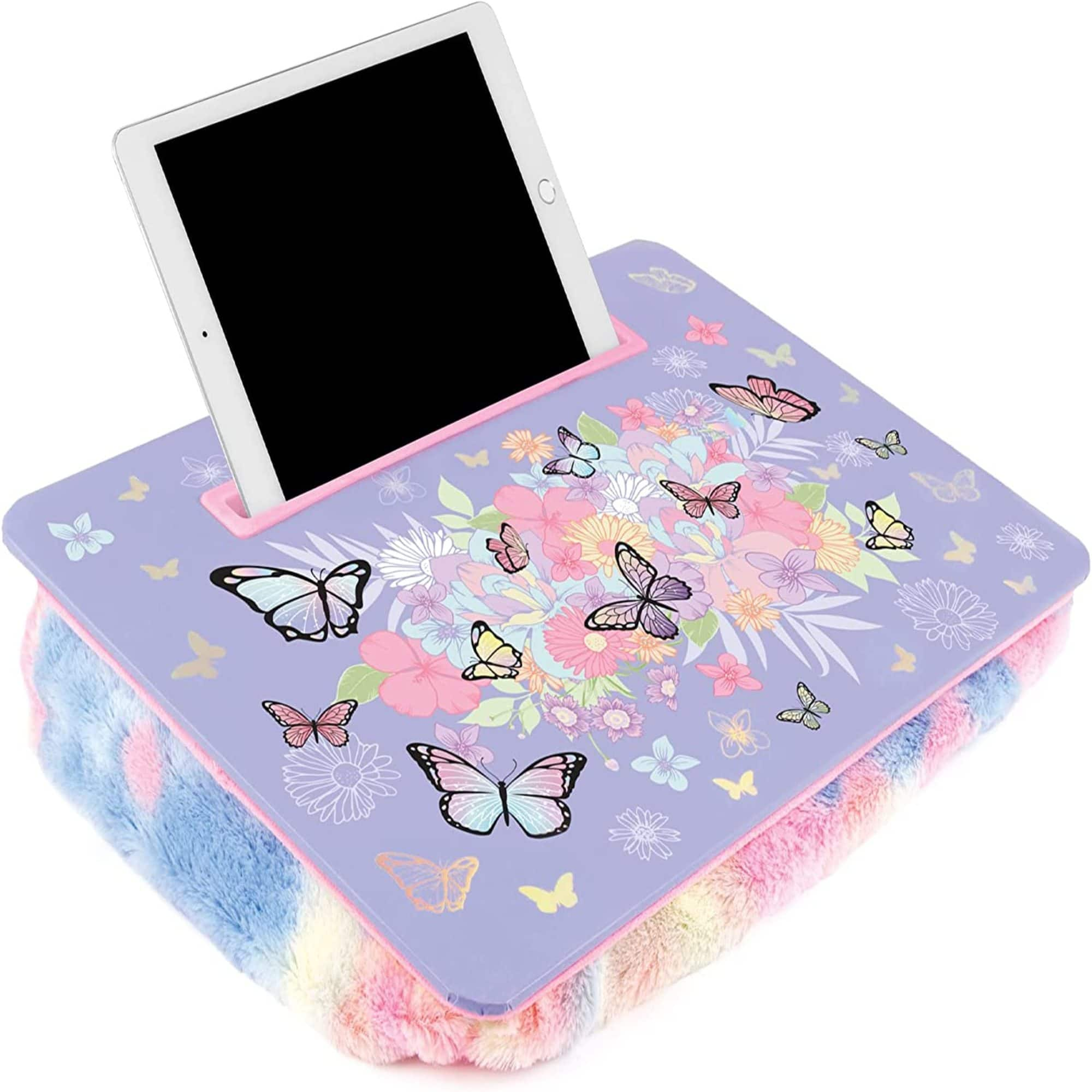 Make It Real&#x2122; 3C4G Purple Pastel Butterfly Lap Desk