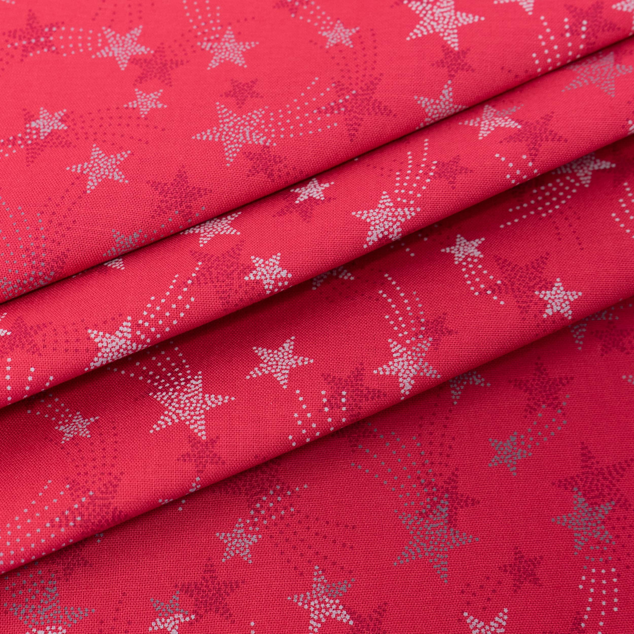 SINGER Red Shooting Stars Cotton Fabric