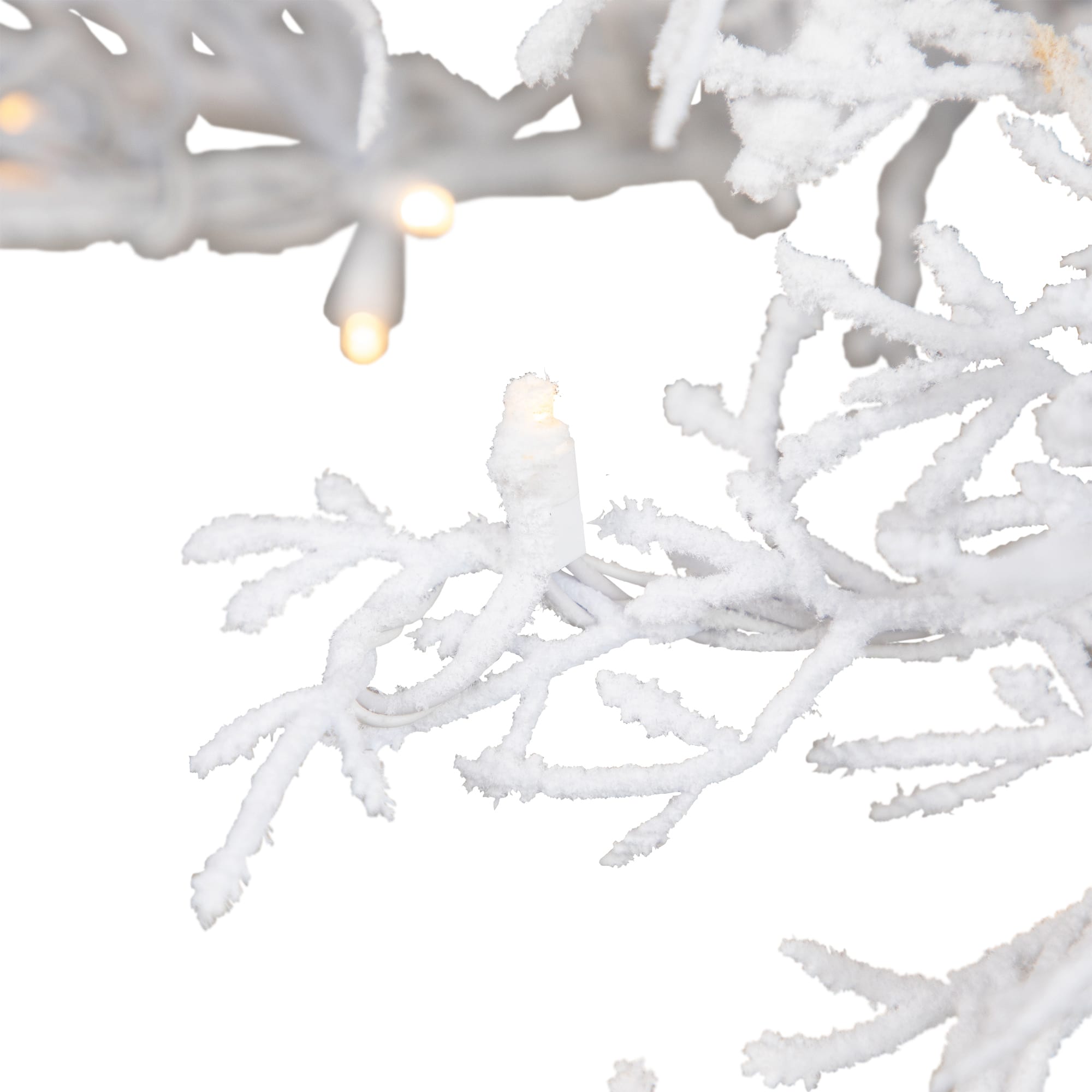 7.5ft. Pre-Lit Flocked Twig Artificial Christmas Tree, Warm White LED Lights